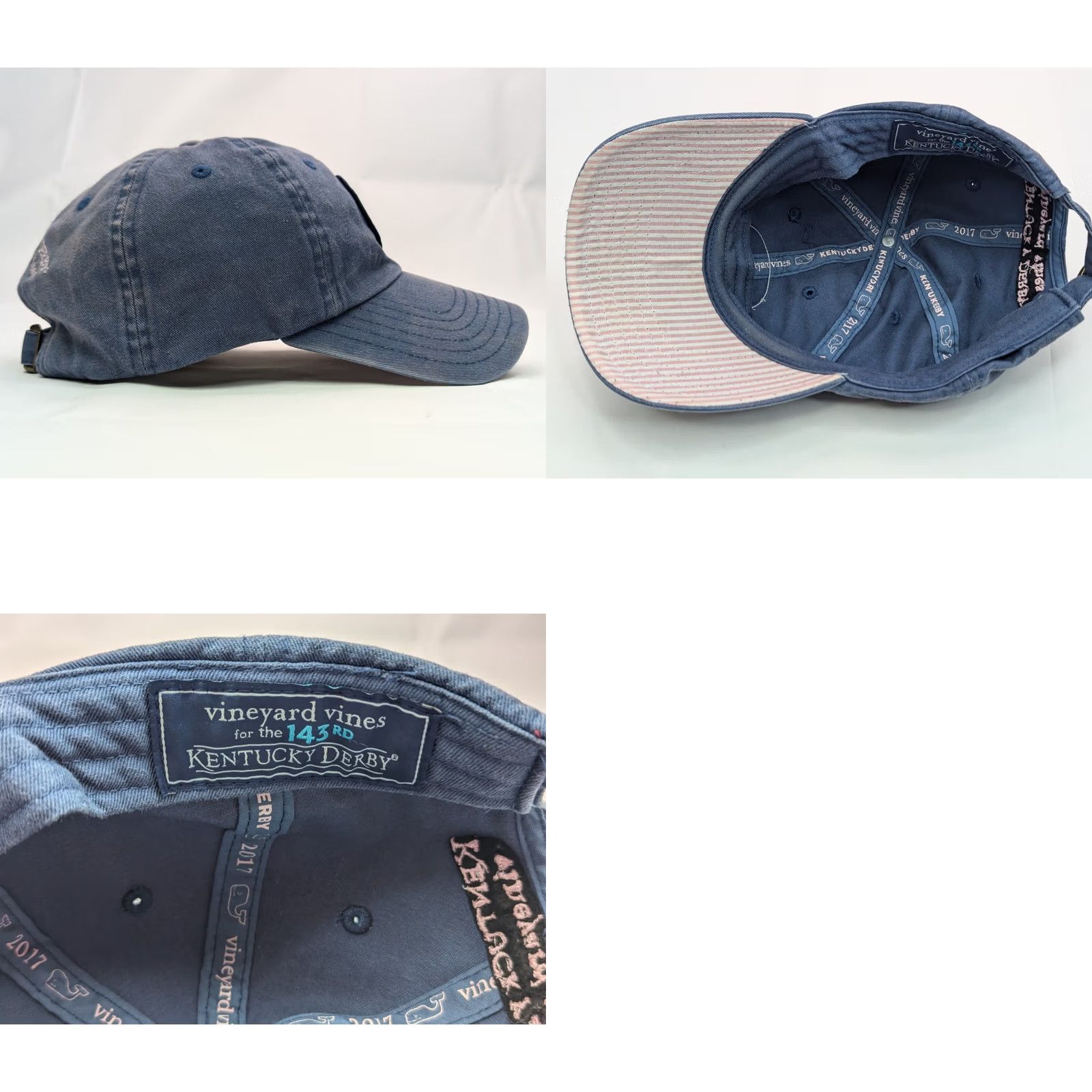 Vineyard Vines Vineyard Vines Kentucky Derby 143rd Hat Cap Adjustable Strap Blue Adult Baseball Cap Whale Theme Men/Women Size ONE SIZE - 8 Thumbnail