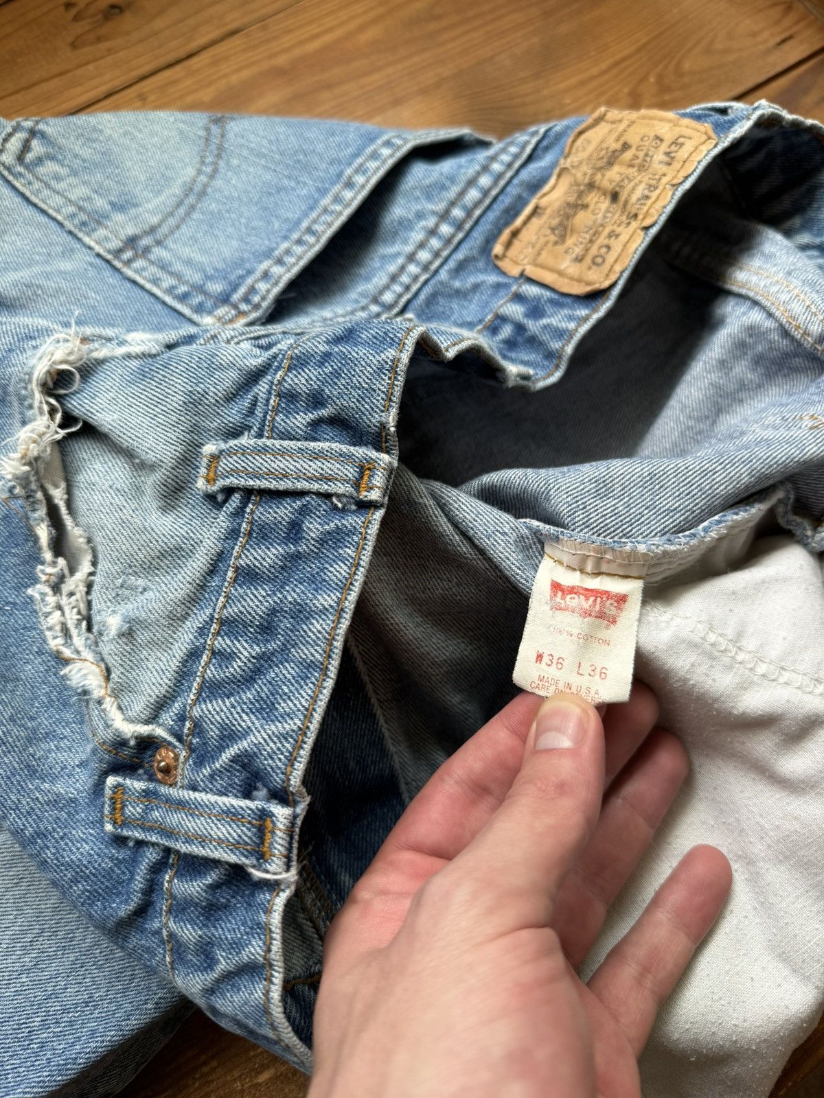 Levi's Vintage 80s Levis USA Orange Tab 506 Blue Jeans Size US 34 / EU 50 - 4 Thumbnail