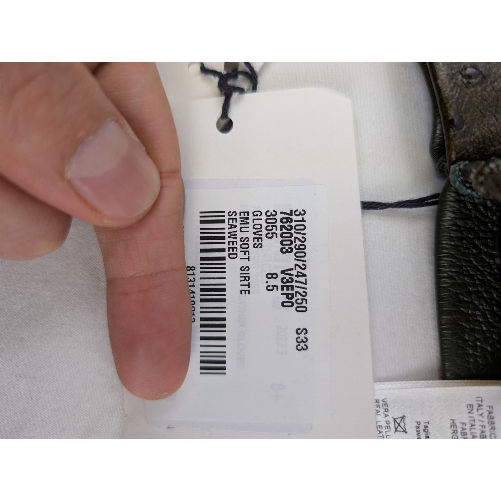 Bottega Veneta o1rshd1 Size:8.5 / Emboss Ostrich Leather Gloves Seaweed Size ONE SIZE - 17 Thumbnail