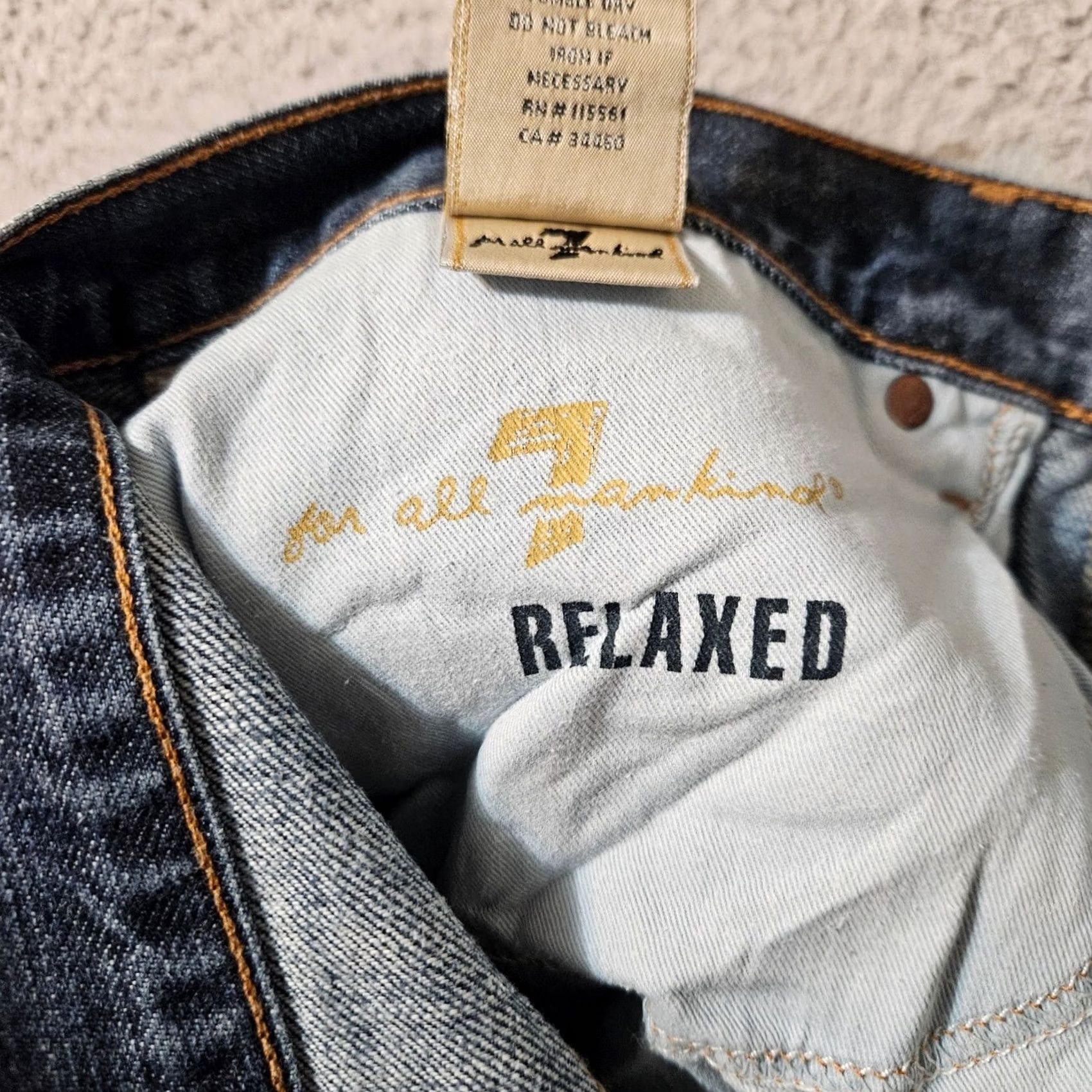 7 For All Mankind 7 For All Mankind Mens Straight Relaxed Button Denim Jean 36 x 30 USA Cotton Size US 36 / EU 52 - 5 Thumbnail