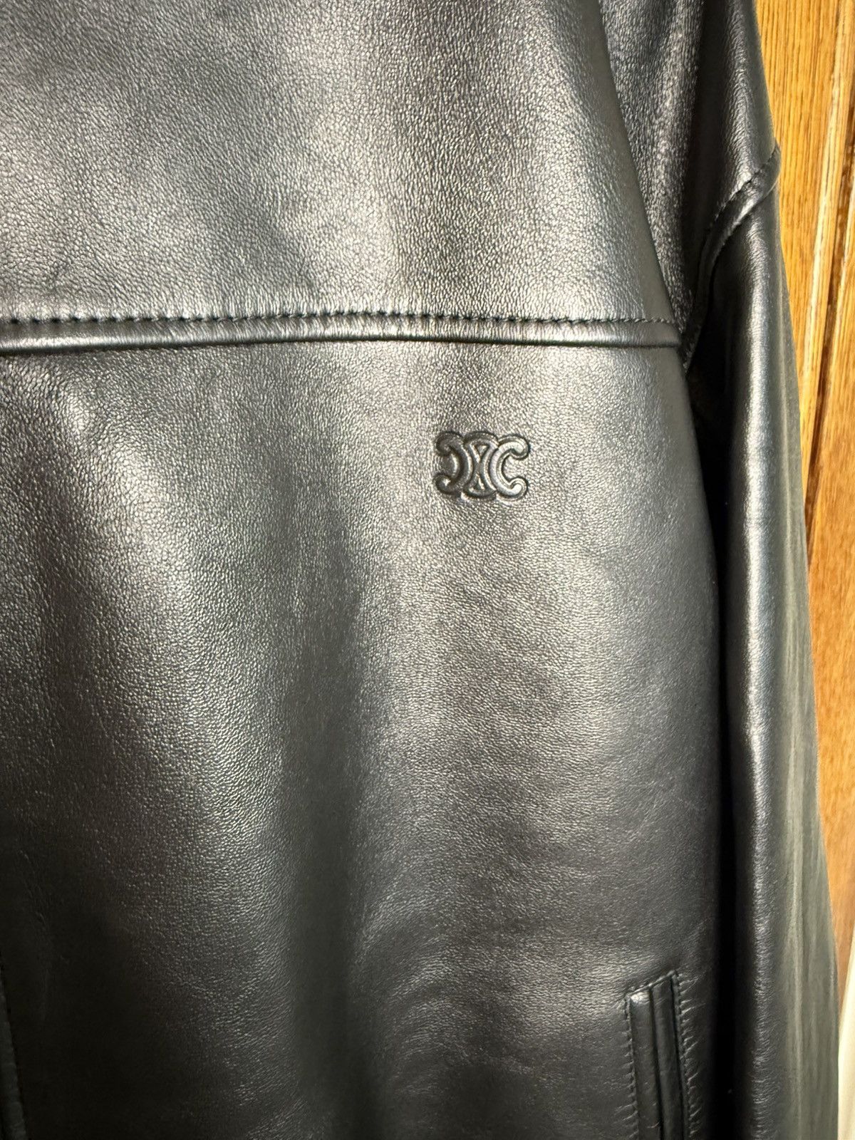 Celine FW24 Celine logo Triomphe leather tracksuit jacket 54 Hedi Size US L / EU 52-54 / 3 - 13 Thumbnail