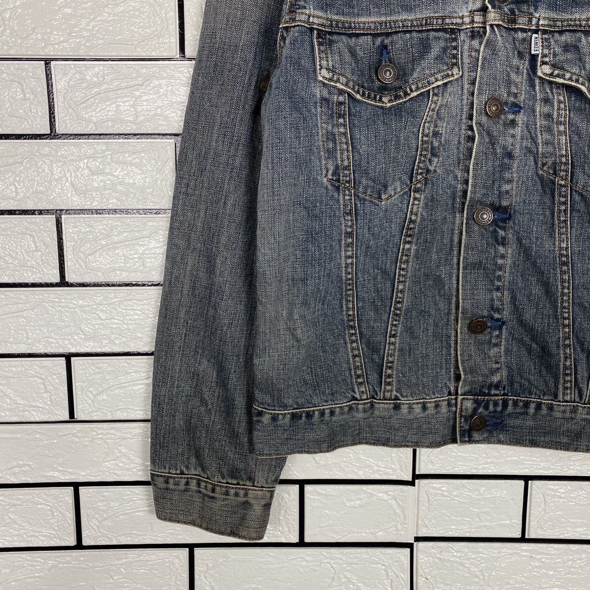 Edwin 📌Vintage Trucker Denim Jacket Edwin Cafe Racer Style Size US M / EU 48-50 / 2 - 5 Thumbnail