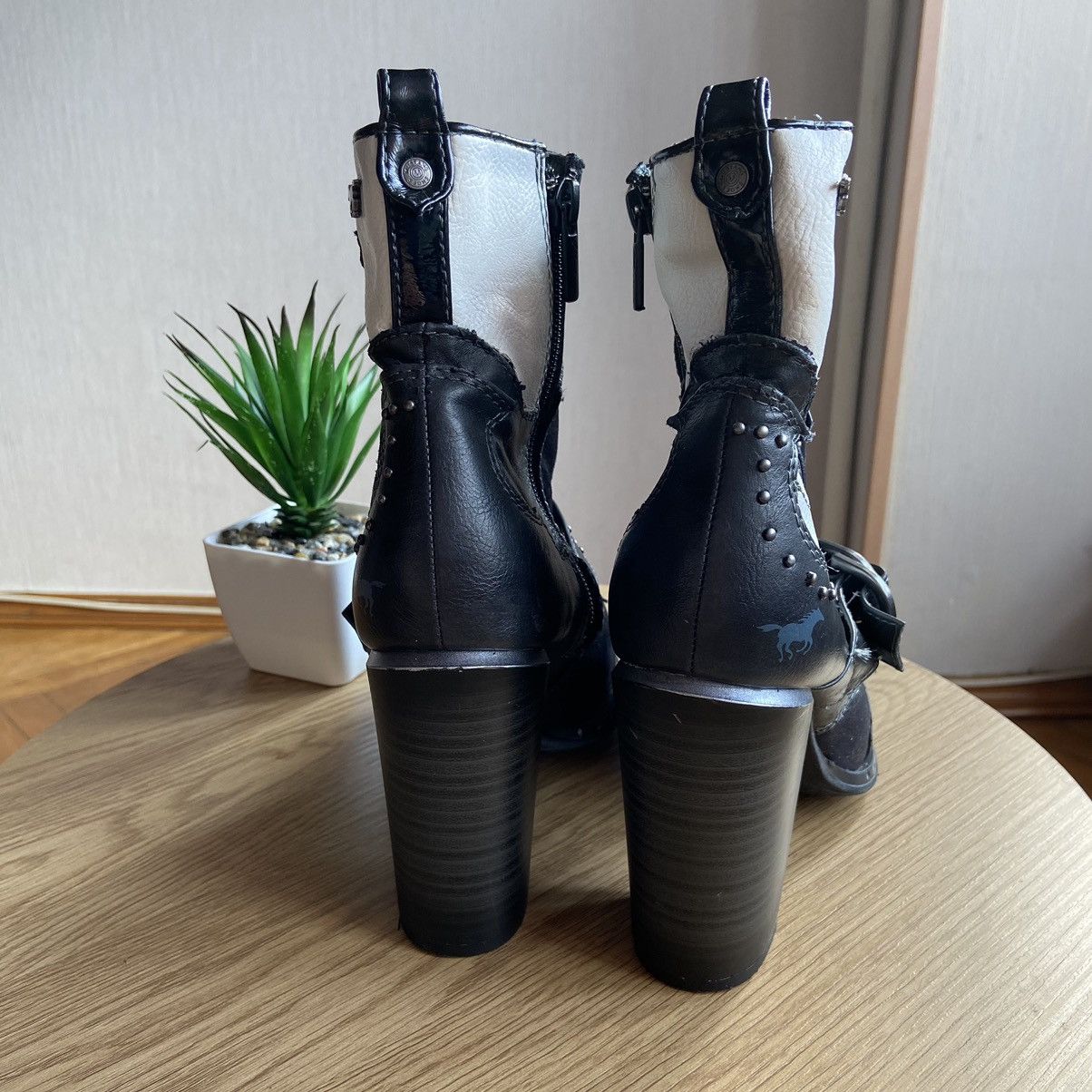 Mustang 📌 Crazy Vintage Mustang Cowboy Leather Boots Size US 8 / IT 38 - 7 Thumbnail