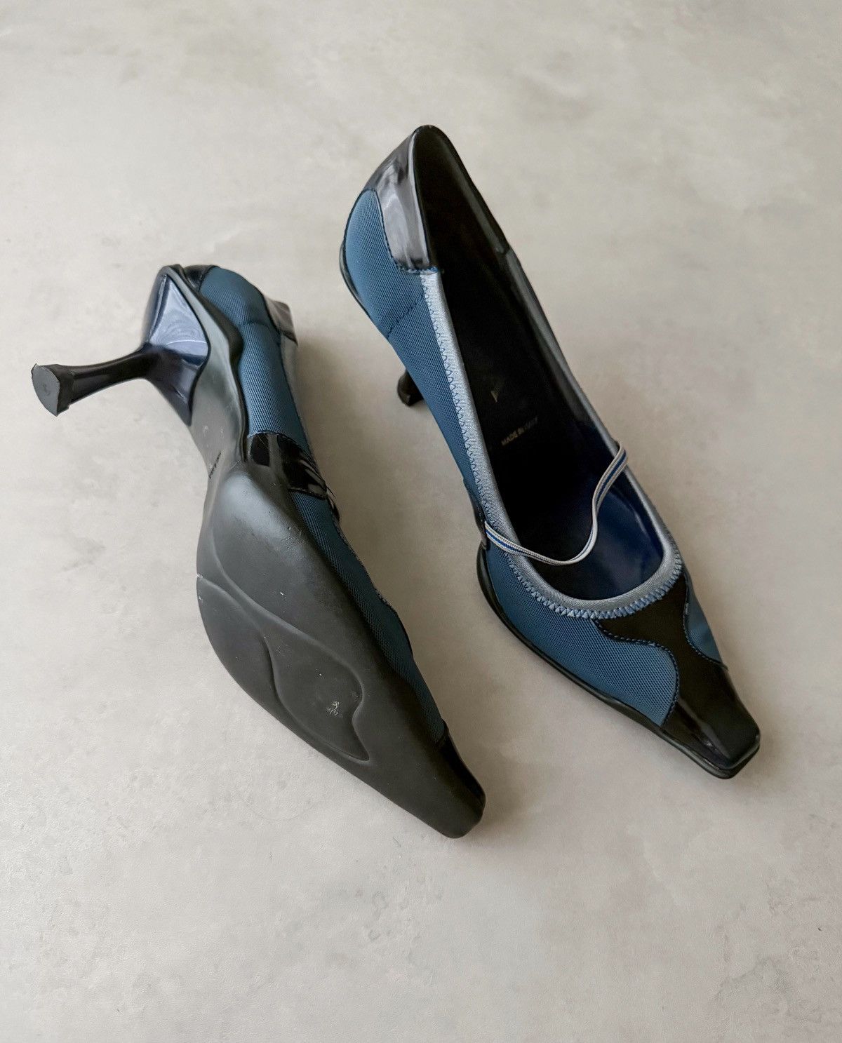 Prada Prada s/s 2000 Sporty Pointed Toe Heels with Striped Strap Size US 7.5 / IT 37.5 - 7 Thumbnail