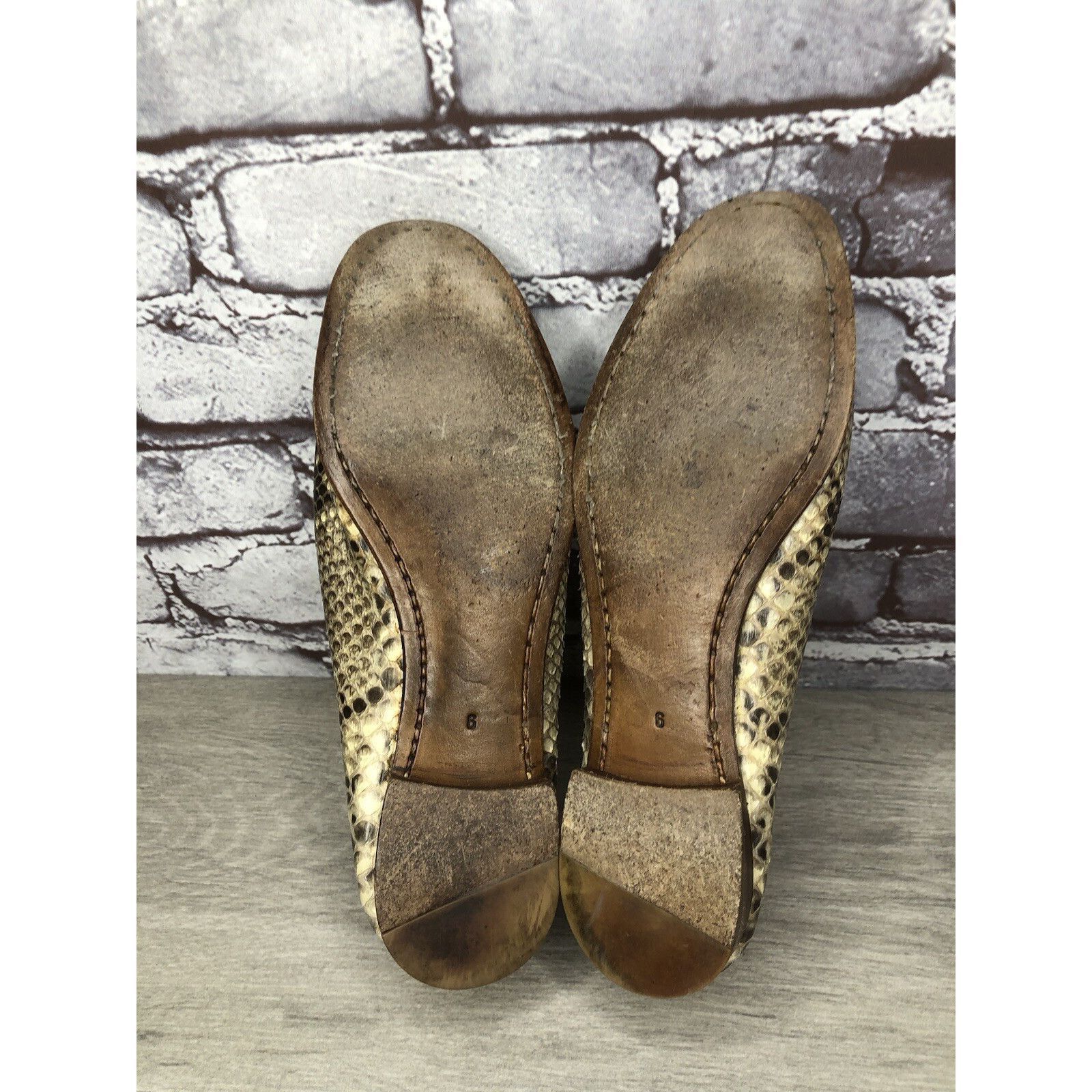Carmina Carmina Cream Black Snakeskin Python Print Leather Women Sz Size US 6 / IT 36 - 15 Thumbnail
