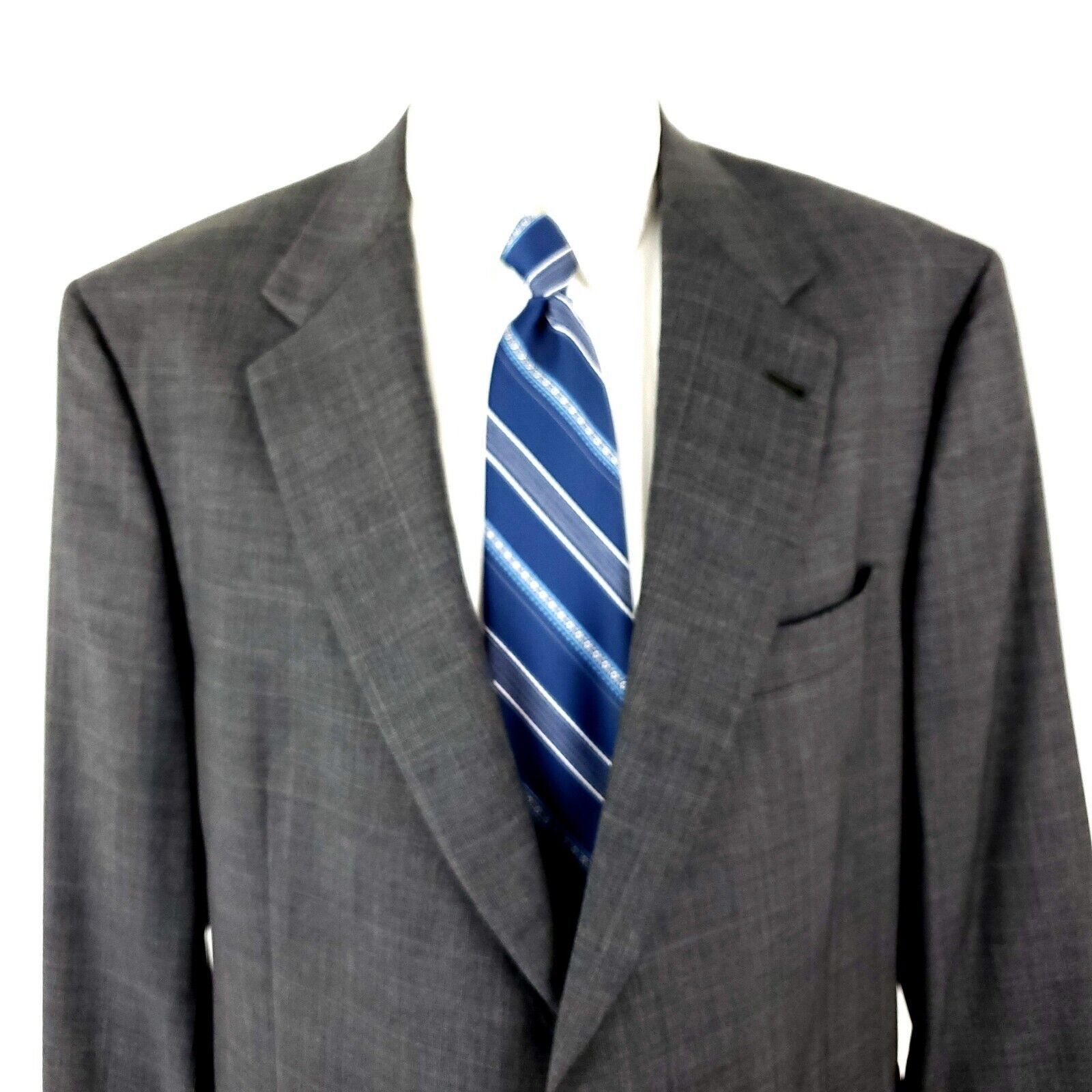 Hart Schaffner Marx Hart Schaffner Marx Wool 2 Button Blazer 42R Gray Sharkskin Size 42R - 1 Thumbnail