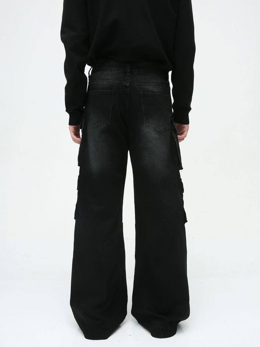 Vintage Vintage multi-pocket distressed cargo wide-leg jeans Size US 32 / EU 48 - 5 Thumbnail