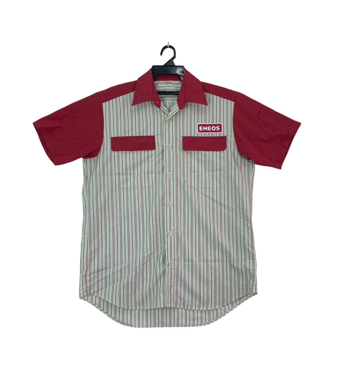 Vtg 90s ENEOS japan motorsport racing workwear uniform shirt