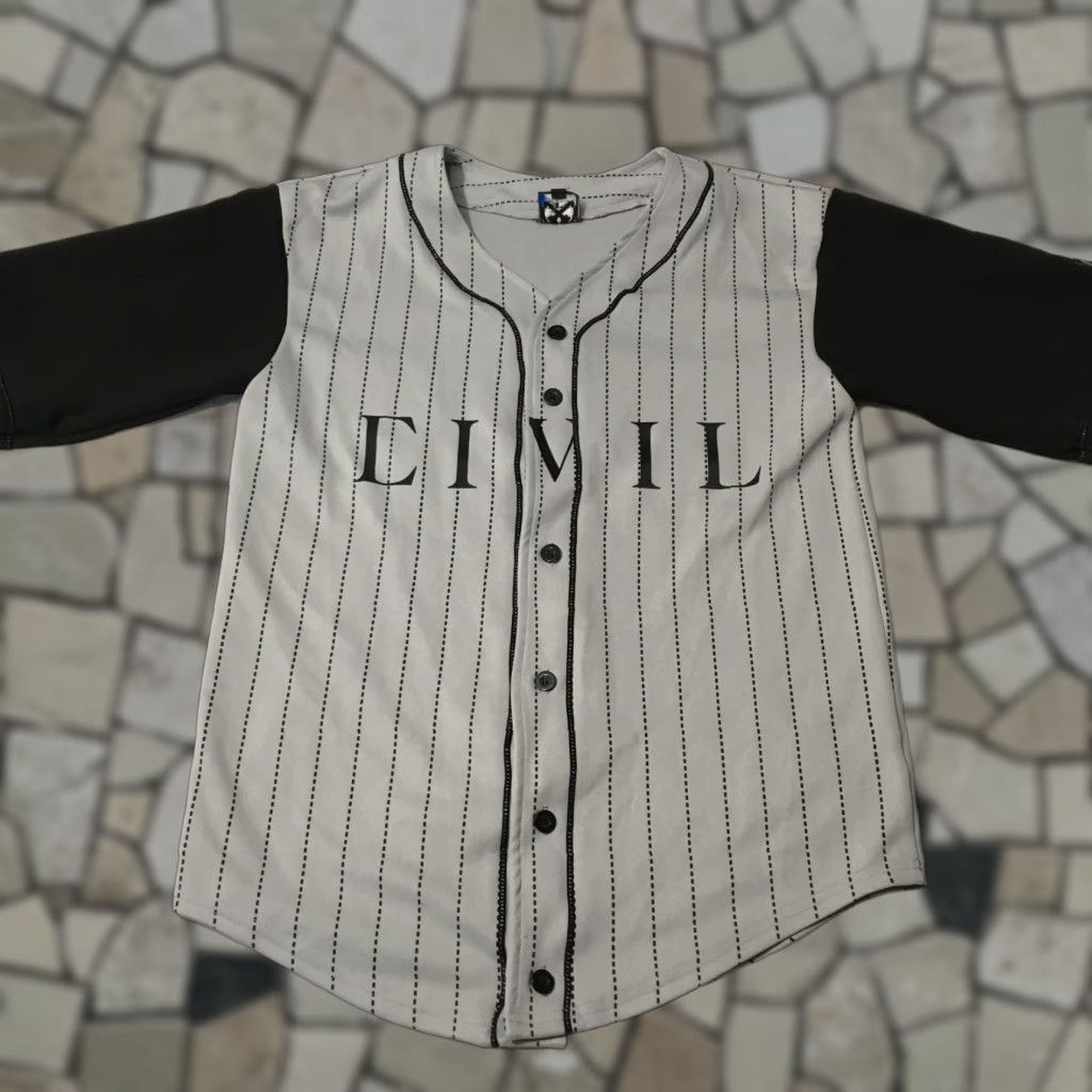 Vintage Civil Regime gray Baseball Jersey Button Short Sleeve Men’s M Gray Logo Modern - Shirt Mens M Size US M / EU 48-50 / 2 - 1 Thumbnail