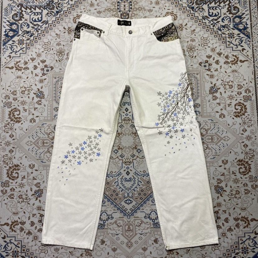 2000s y2k japanese classic script karakuri style jeans