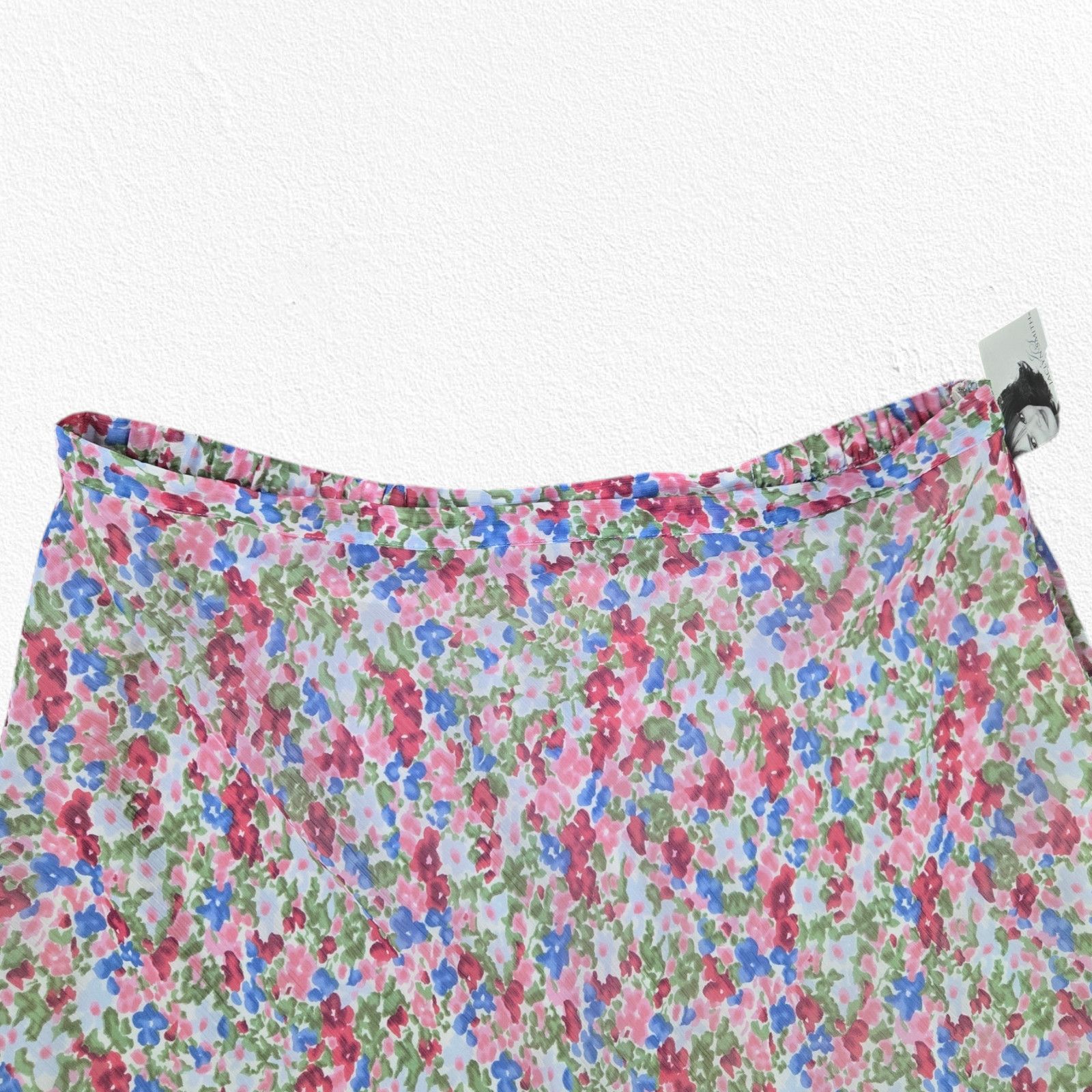 Other Y2K Pink White Floral Chiffon Midi Skirt Size 1X Size 38" / US 16 / IT 52 - 3 Thumbnail