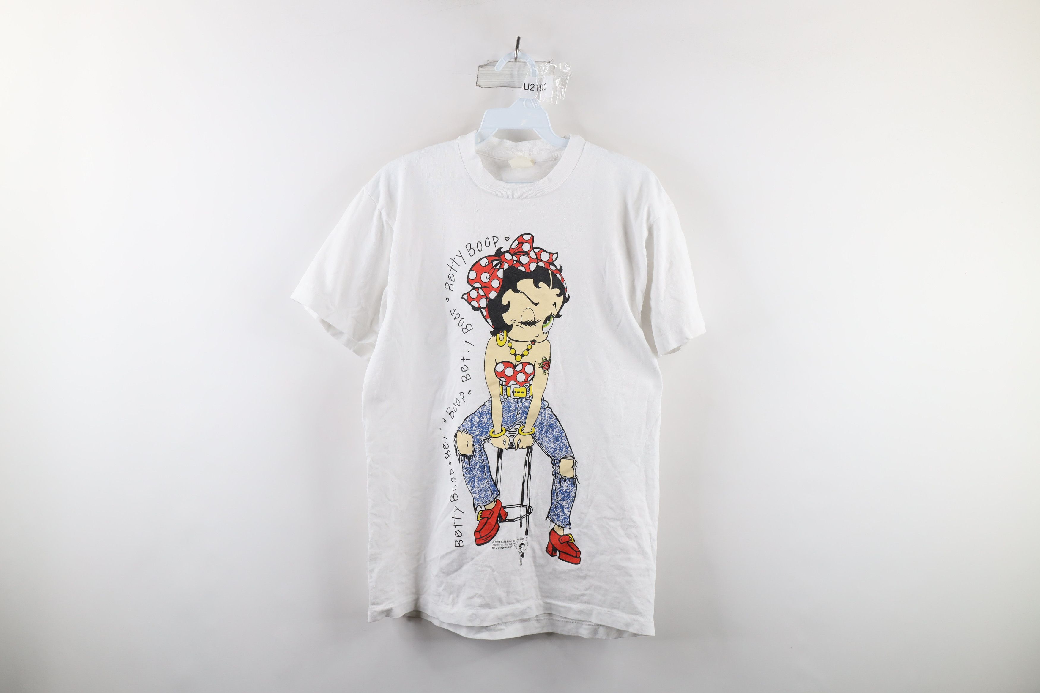 Vintage 90s Betty Boop Spell Out Hip Hop T-Shirt White USA