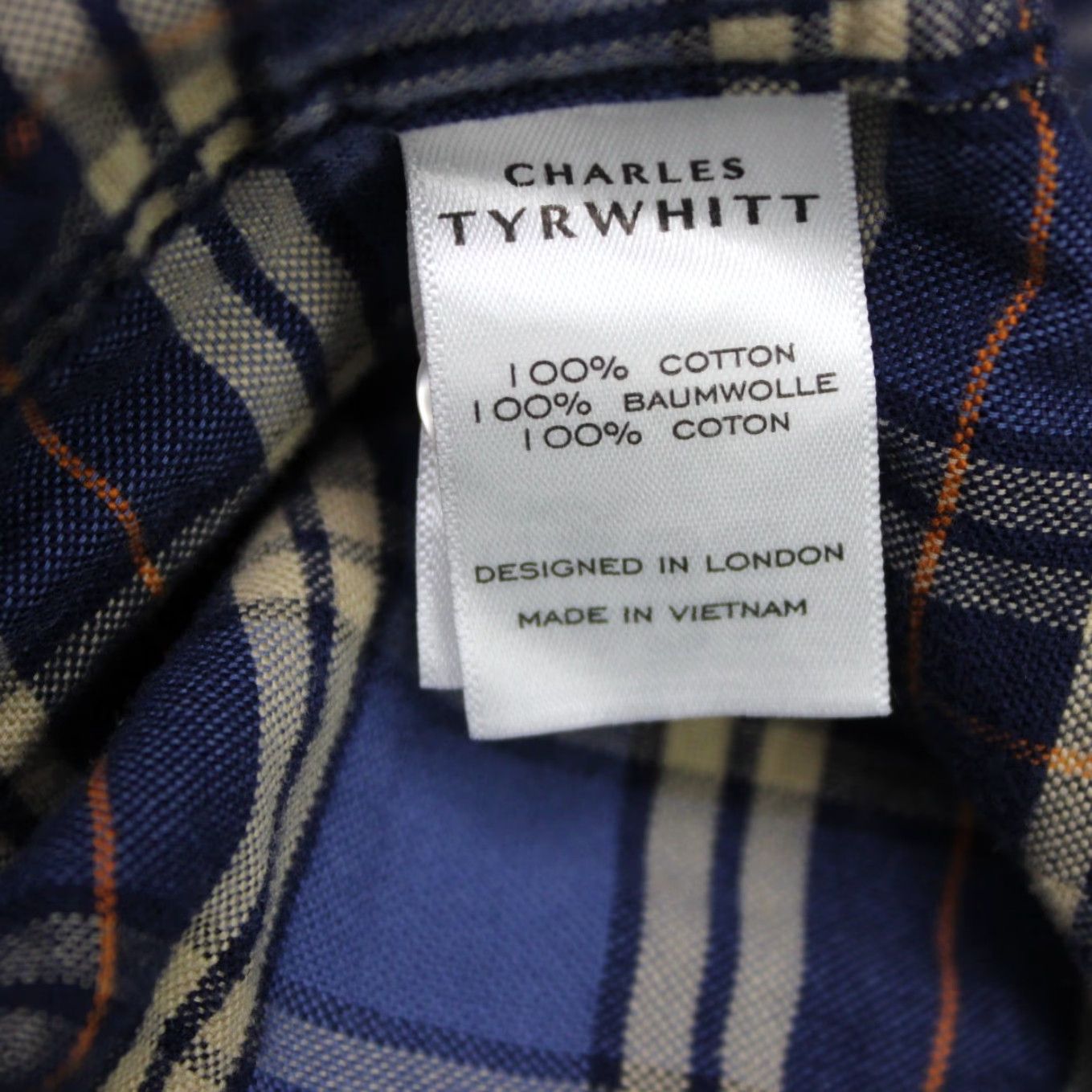 Charles Tyrwhitt Charles Tyrwhitt Shirt Mens Large Blue/Yellow Classic Fit Long Sleeve Flannel Size US L / EU 52-54 / 3 - 6 Thumbnail