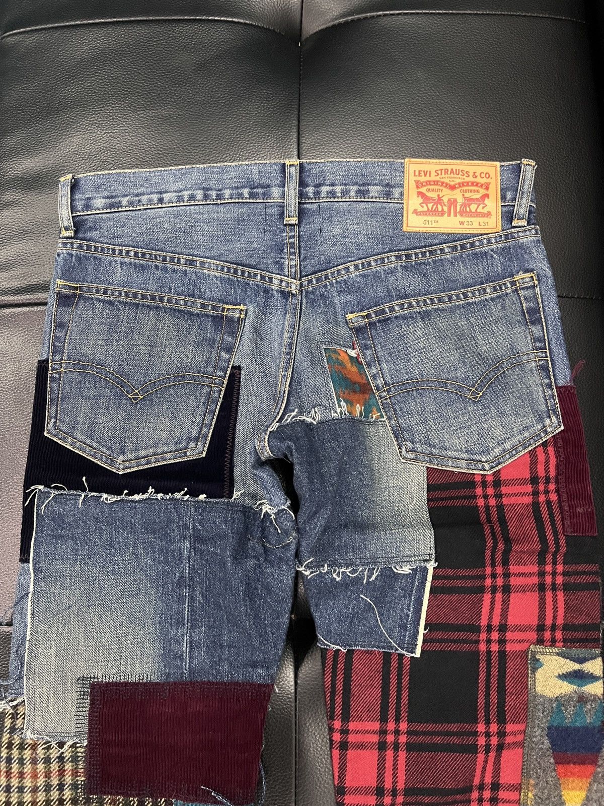 Junya Watanabe × Levi's × Pendleton Junya Watanabe MAN by Levi’s by Pendleton 2022 Patchwork Pan Size US 28 / EU 44 - 5 Thumbnail