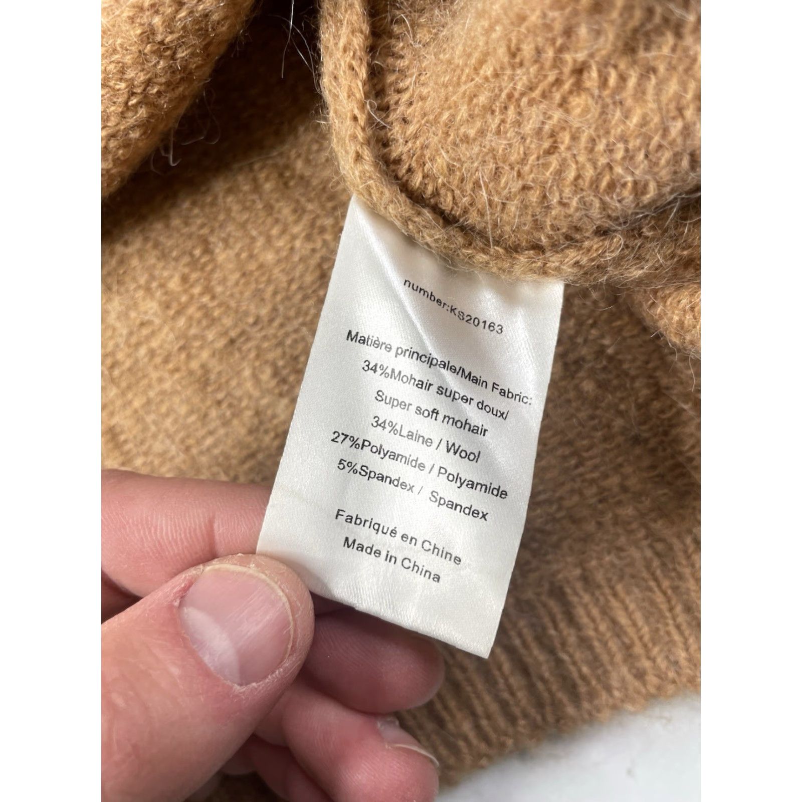 Vintage Sezane Cardigan Mia Sweater Mohair Wool Stretch Knit V-Neck Women’s M Brown Knit Cardigan Sweater Women Size M / US 6-8 / IT 42-44 - 8 Thumbnail