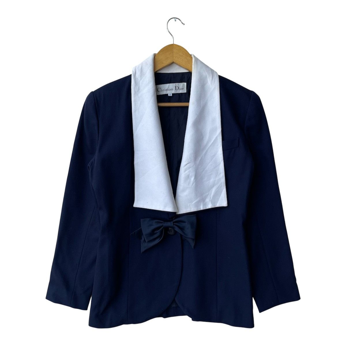 Christian Dior Monsieur F/W12 Christian Dior Contrast Puritan Collar Bow Blazer Size M / US 6-8 / IT 42-44 - 1 Thumbnail