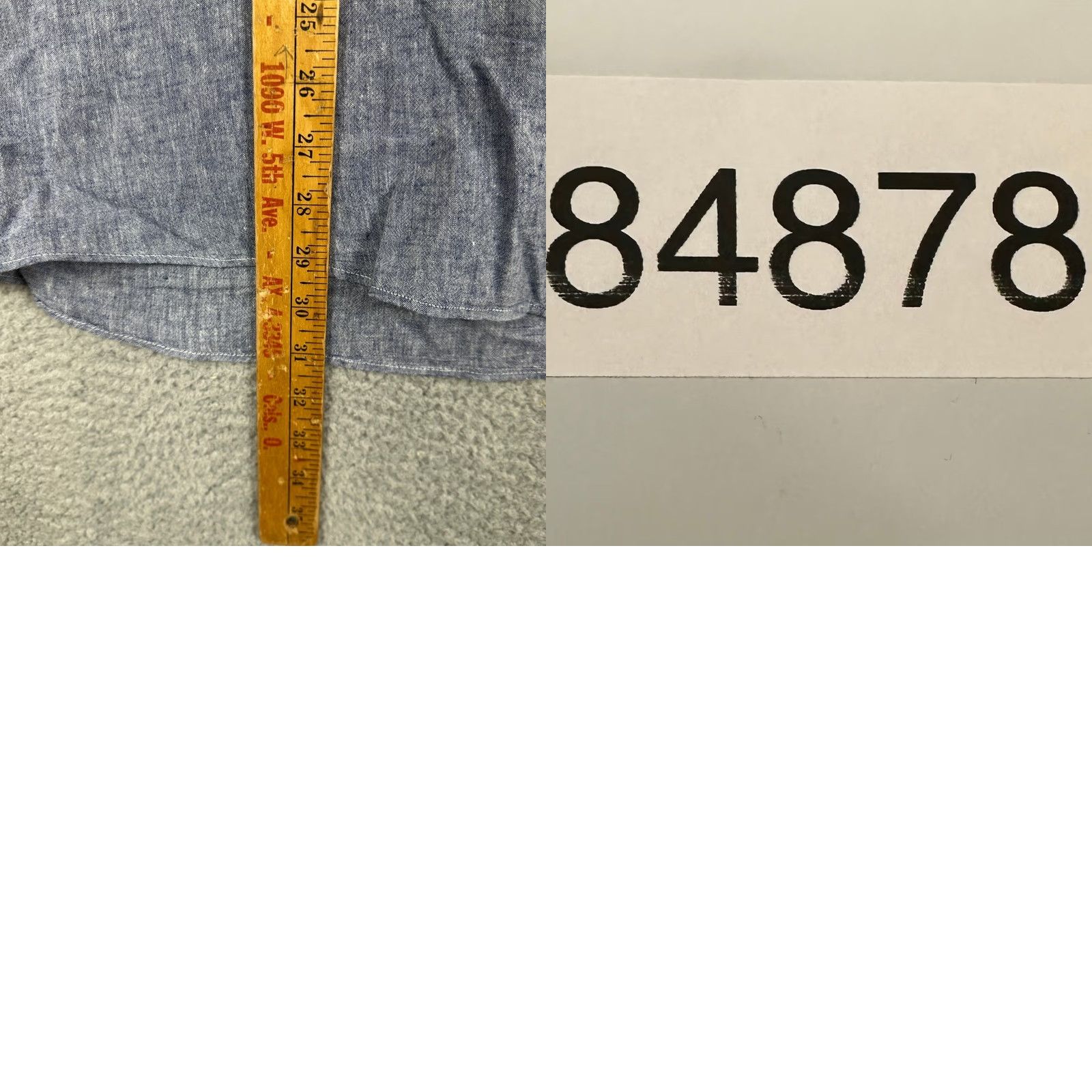 Vintage Alea Mens Shirt Dress Blue Linen Blend Band Collar Button Up Long Sleeve Size 48R - 8 Thumbnail