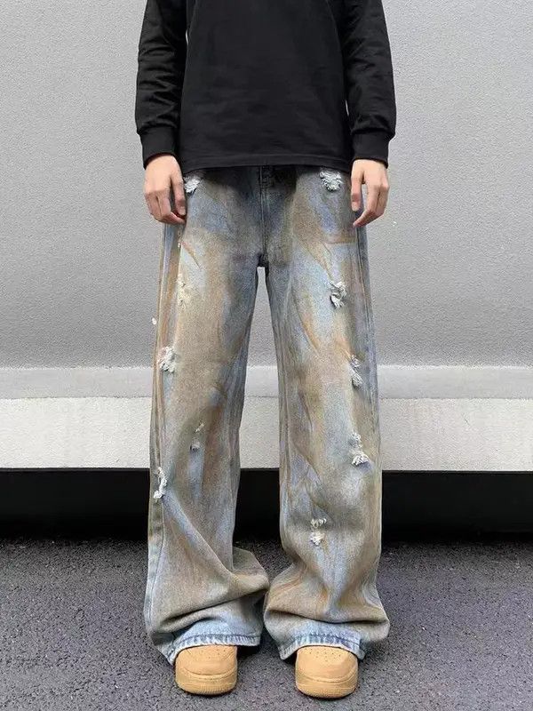 Japanese Brand VIBE Retro distressed grunge straight wide leg jeans Size US 32 / EU 48 - 1 Thumbnail