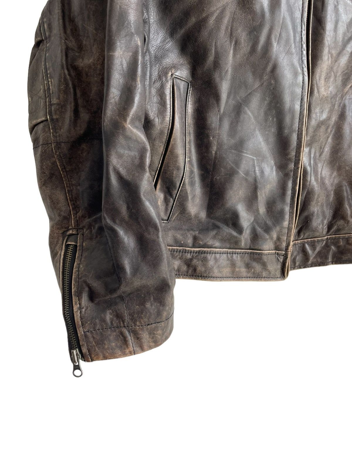 Gap 1990s GAP 🇺🇸 Fur Neck Leather Biker Jacket Size US M / EU 48-50 / 2 - 5 Thumbnail