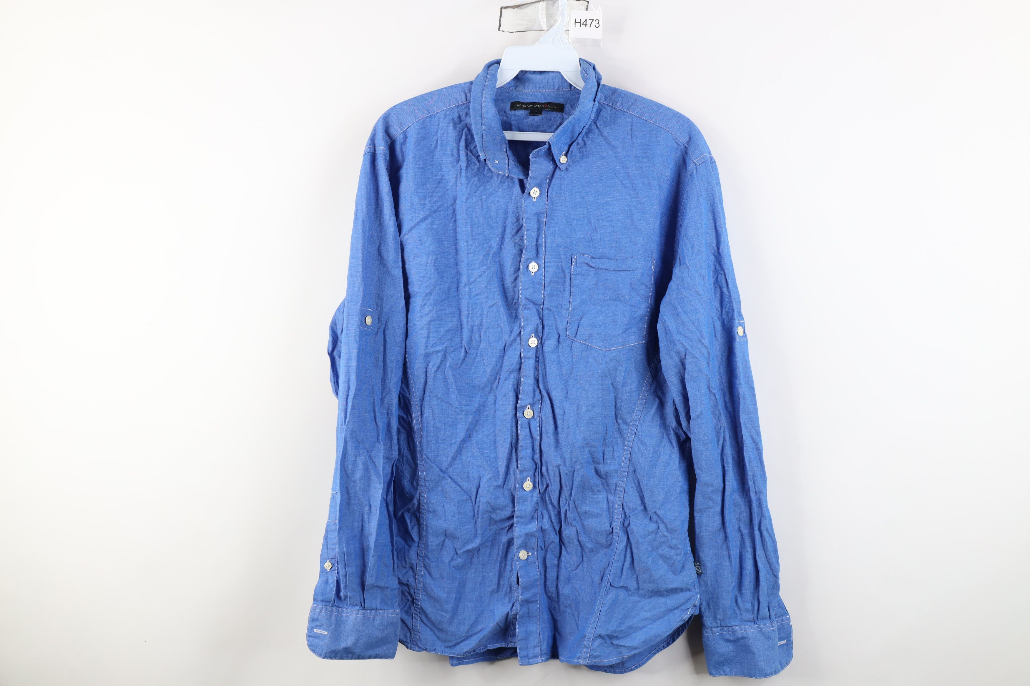 John Varvatos John Varvatos USA Roll Cuff Collared Button Down Shirt Size US S / EU 44-46 / 1 - 1 Thumbnail