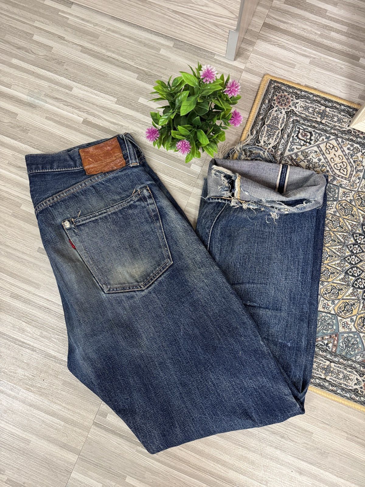 Freewheelers Vintage "Vanishing West" 601XX 1951 Selvedge Denim Size US 30 / EU 46 - 13 Thumbnail