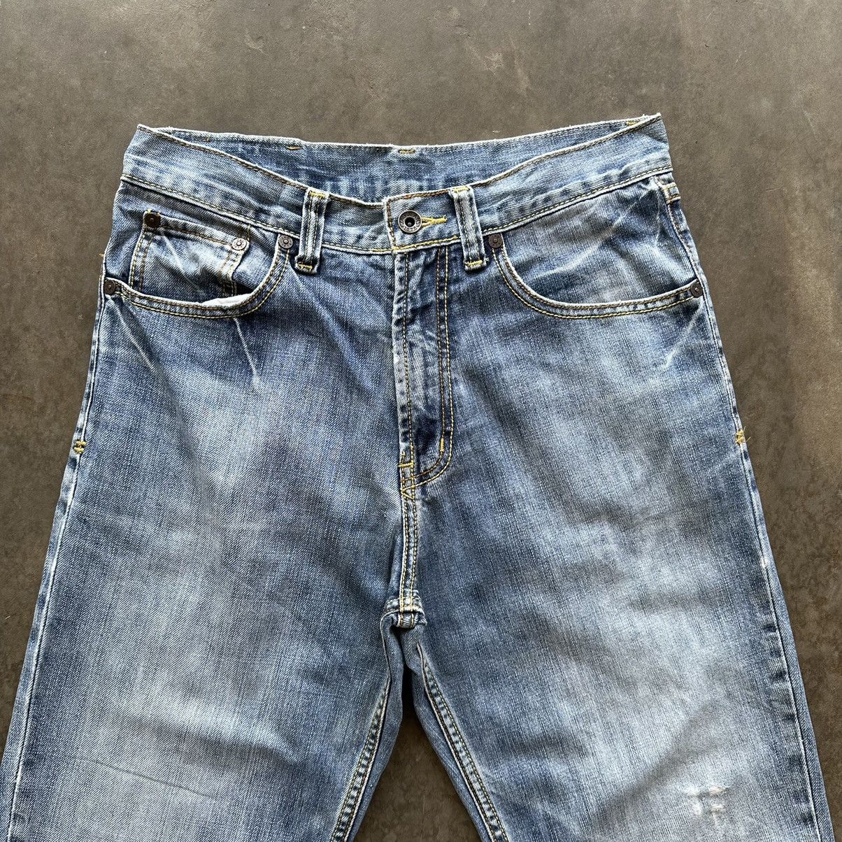 Japanese Brand Vintage Jag Distressed Faded Denim Jean Pant W29 Size US 29 - 3 Thumbnail