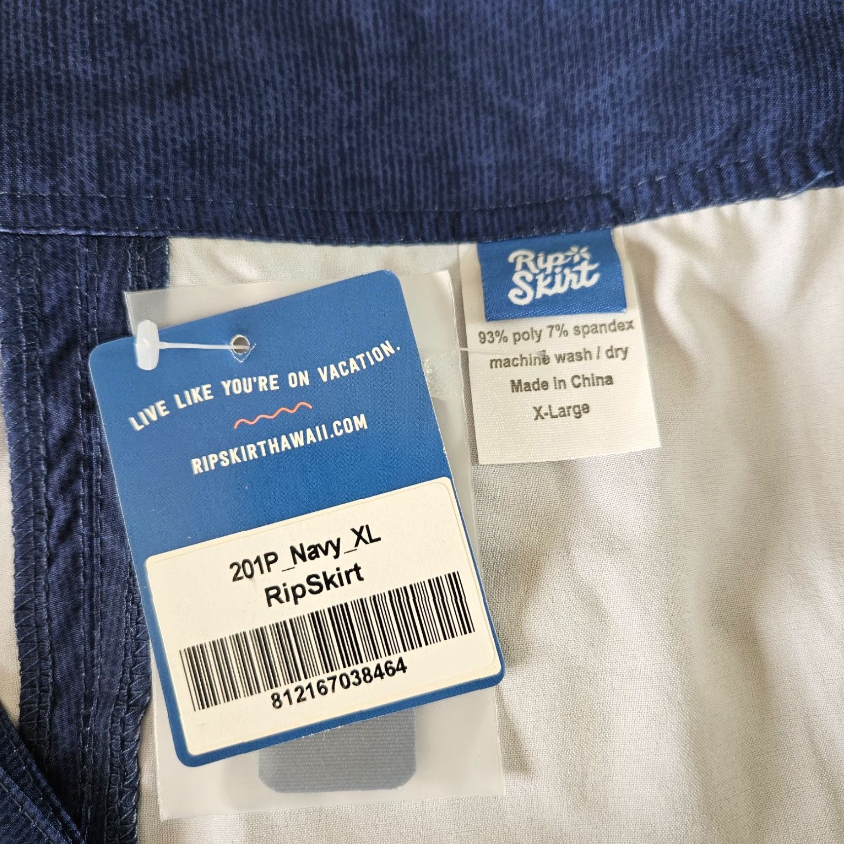 Vintage Rip Skirt Womens Wrap Skirt XL Solid Blue Pockets Short Length Size 40" / US 18 - 4 Thumbnail