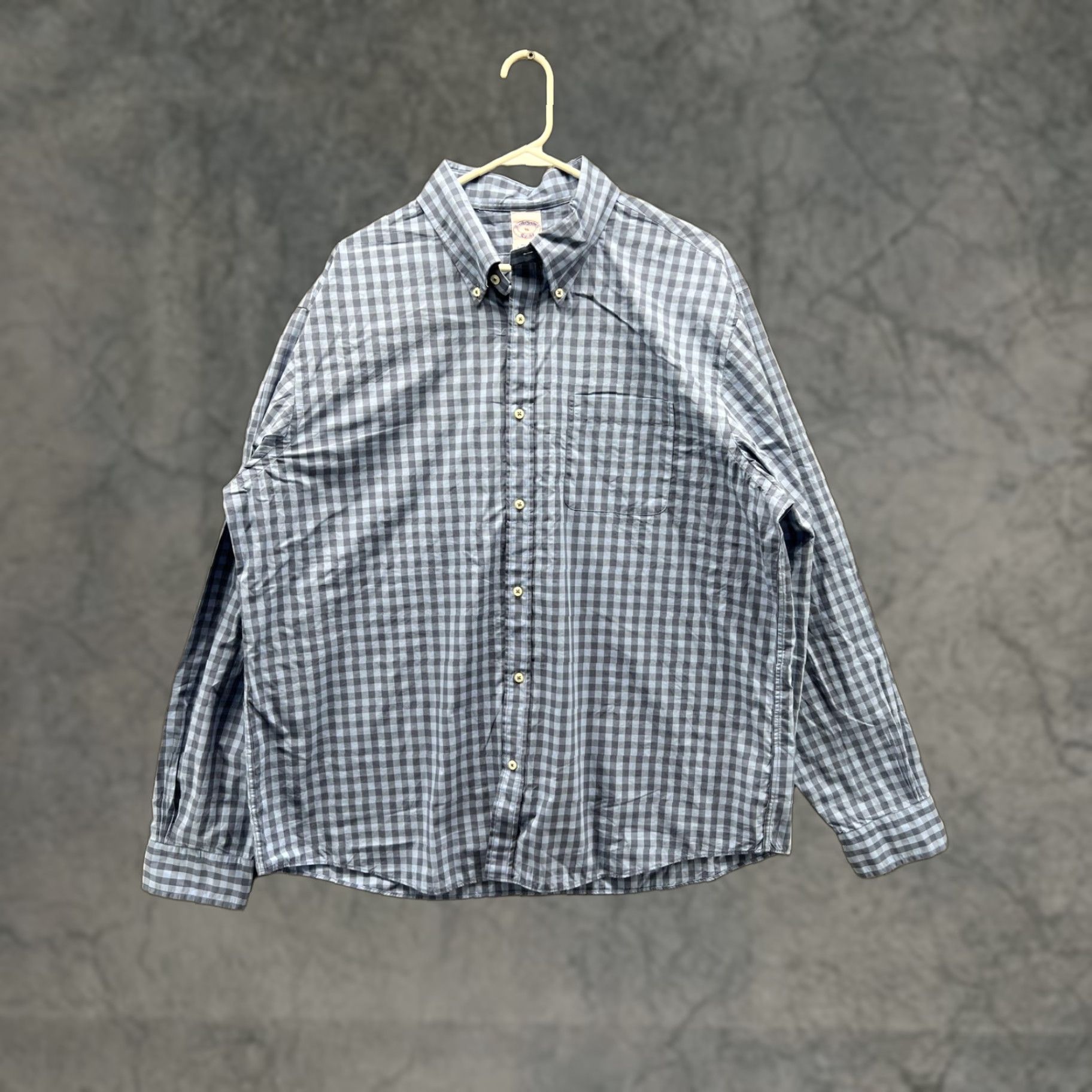 Brooks Brothers Brooks Brothers Shirt Mens XL Blue Check Oxford Button Up Front Casual Woven Size US XL / EU 56 / 4 - 1 Thumbnail