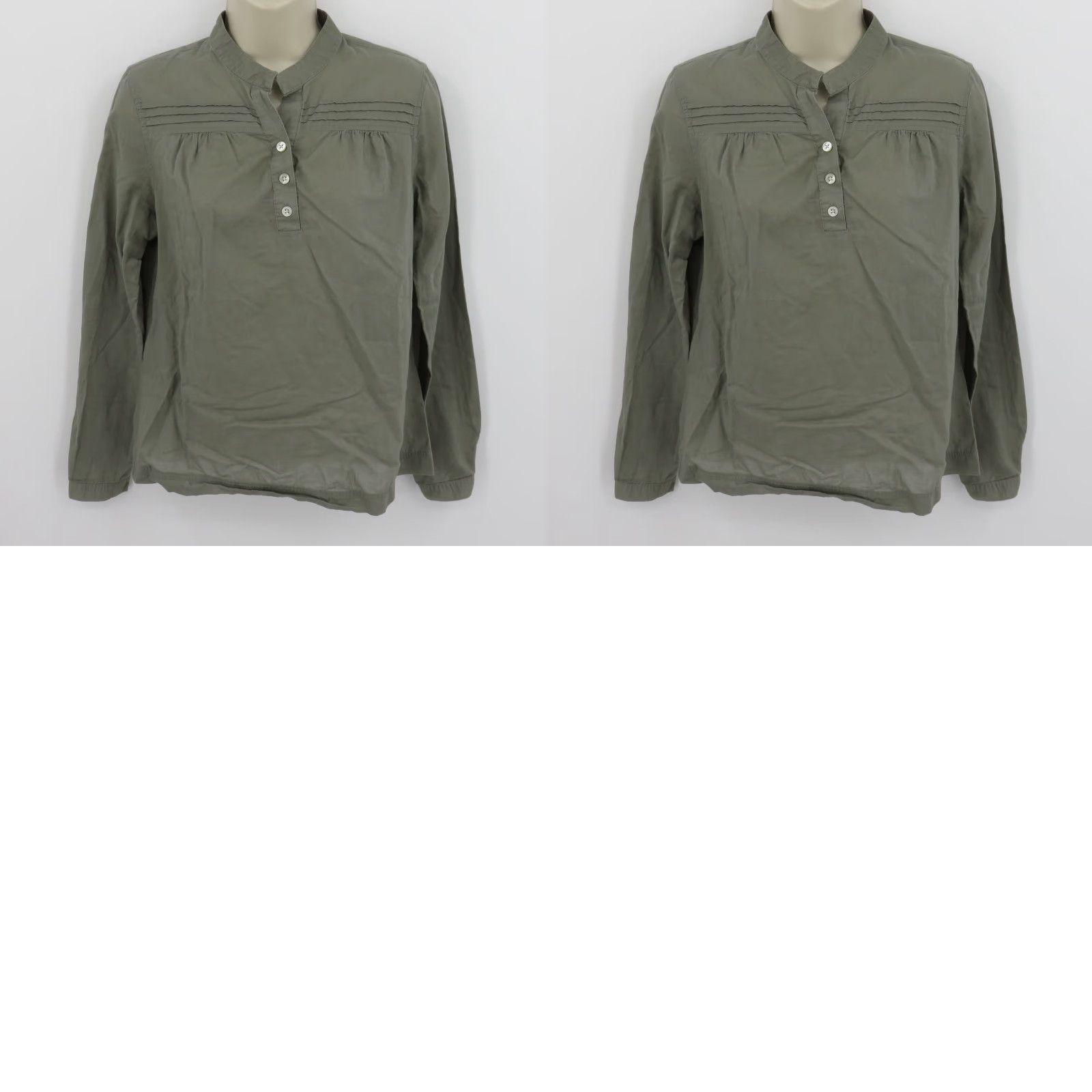 Banana Republic VINTAGE Banana Republic Blouse Shirt Boxy Green Pleated Button Women Small S 2006 Y2K Dressy Casual Workwear Formal Size S / US 4 / IT 40 - 8 Thumbnail