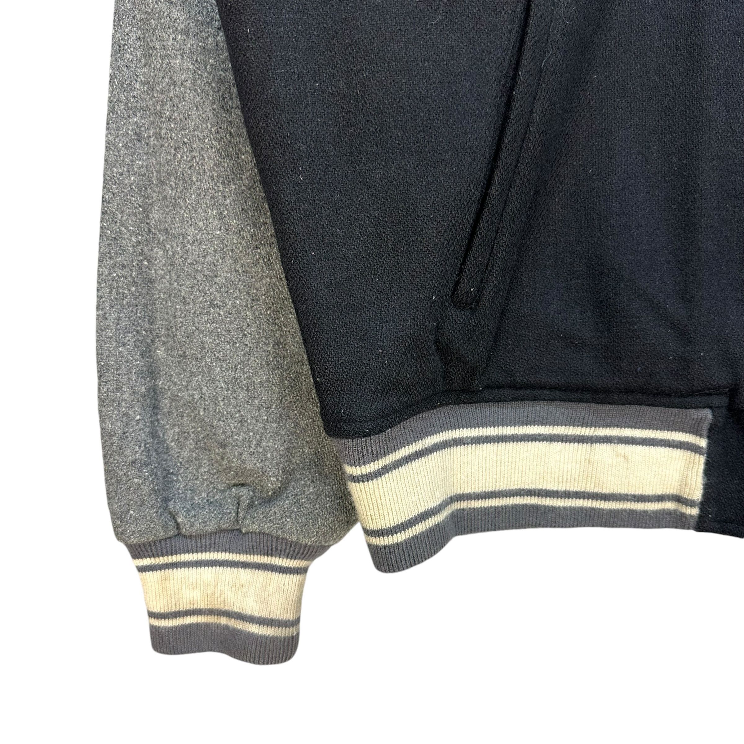 BESCHWA Embroidery Big Logo Wool Bomber Jacket #A53-1238