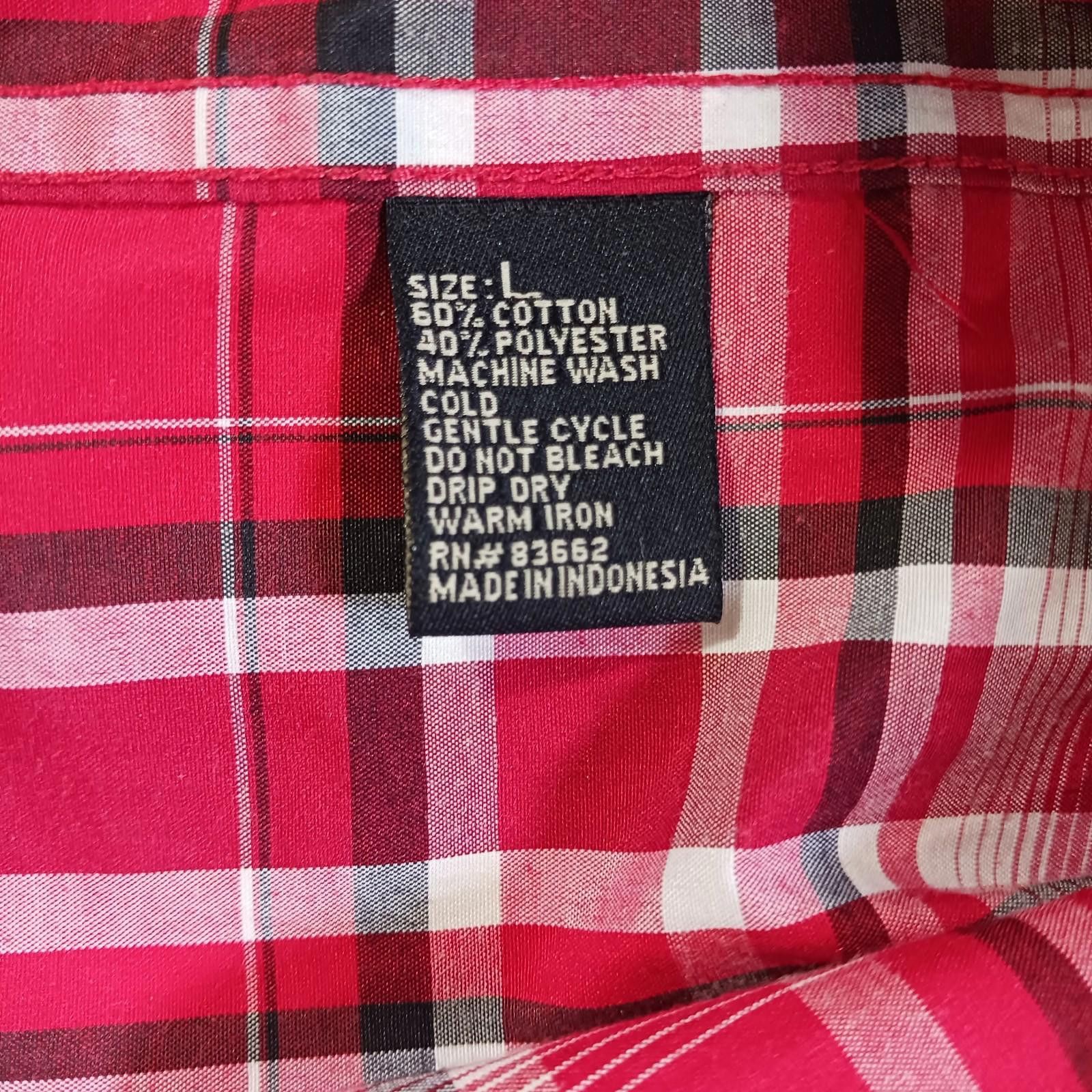 Other Kings Club Sportswear Men's Red Plaid Short Sleeve Shirt L Size US L / EU 52-54 / 3 - 4 Thumbnail