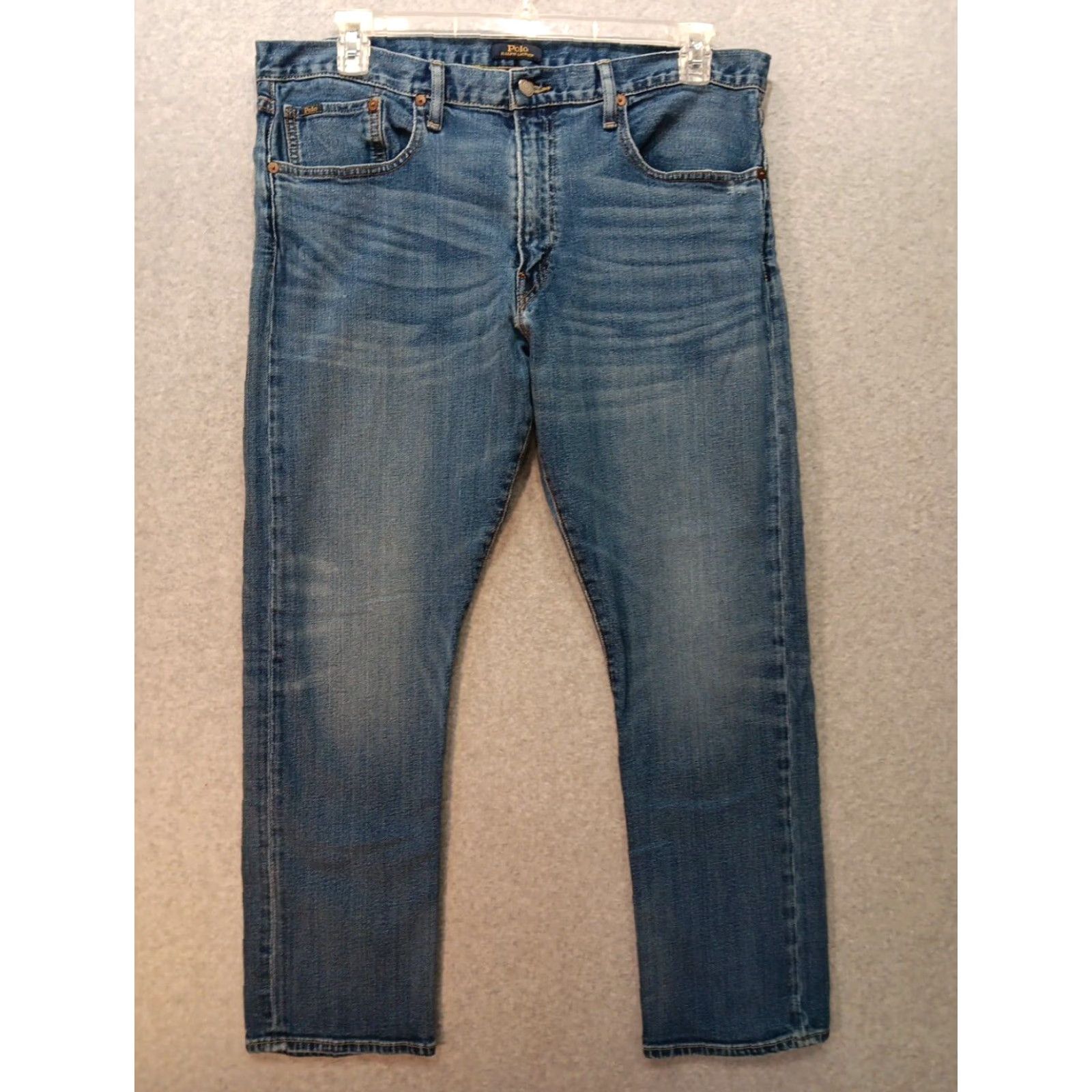 Polo Ralph Lauren Polo Ralph Lauren Hampton Jeans Men 36x30 Green Denim Relaxed Straight 5-Pocket Zipper Button Logo Regular Mulitseason - Mens Size US M / EU 48-50 / 2 - 2 Thumbnail