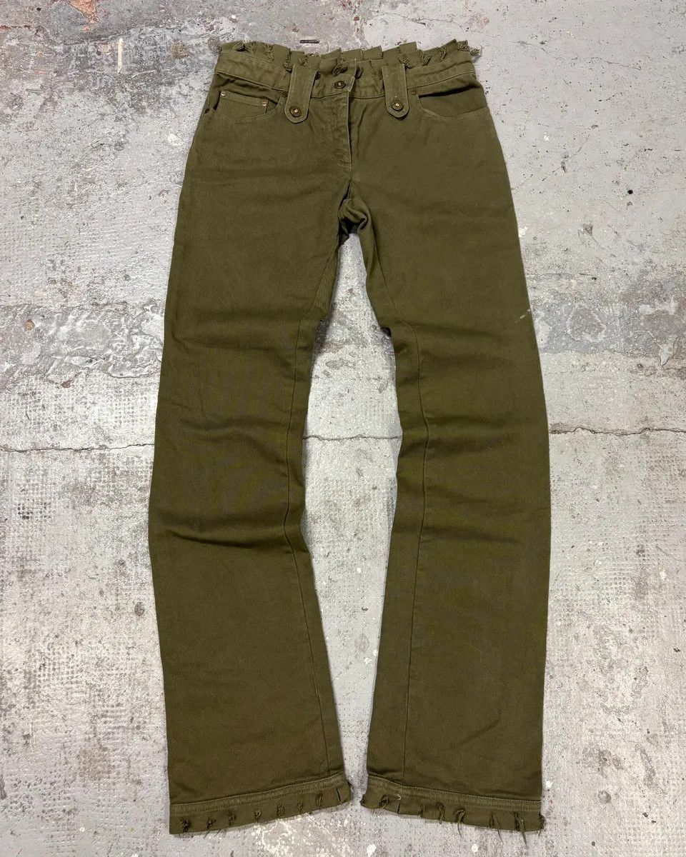 Alexander McQueen SS2002 Alexander Mcqueen Green Distressed Pants Size US 30 / EU 46 - 1 Thumbnail
