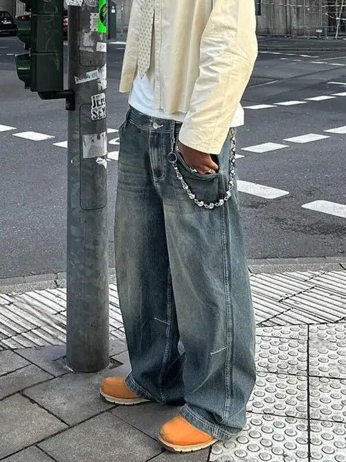 Jean Vintage Retro Loose Fit Jeans WIde Leg Size US 34 / EU 50 - 3 Thumbnail