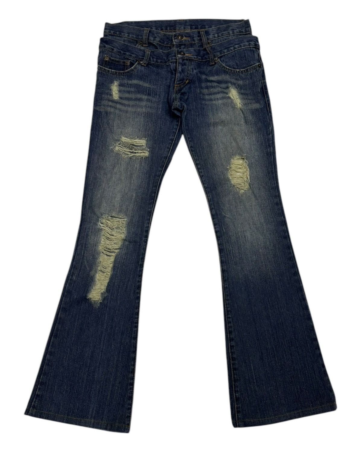 パンツ Japanese label 00s MIDAS9 damage Jeans If Six Was Nine × Japanese Brand Japanese Midas Double Waist