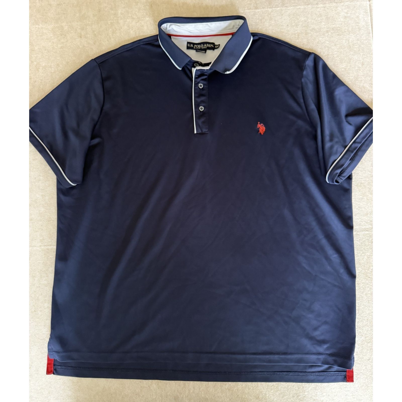 U.S. Polo Assn. US Polo Assn Mens 2XL Golf Polo Shirt Performance Polyester Size US XXL / EU 58 / 5 - 9 Thumbnail