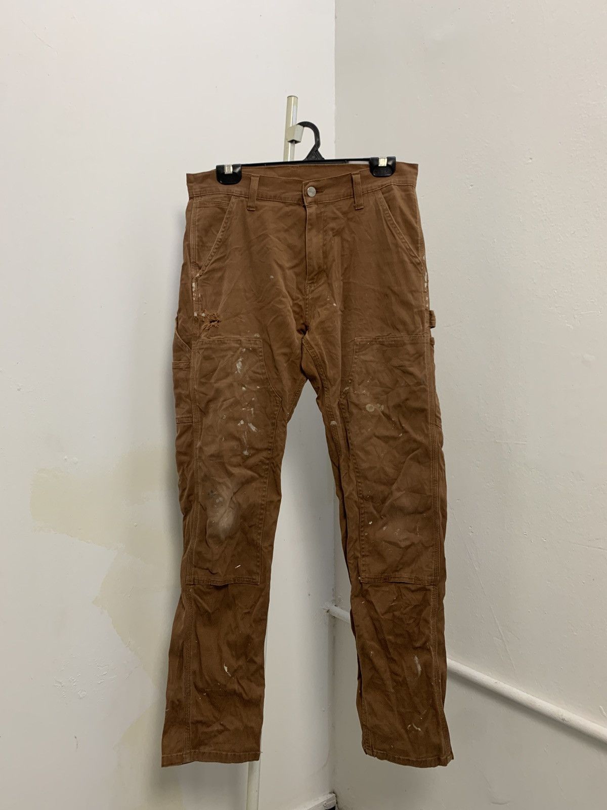 Carhartt × Carhartt Wip Trashed‼️Carhartt double knee carpenter painted damaged Size US 30 / EU 46 - 1 Thumbnail
