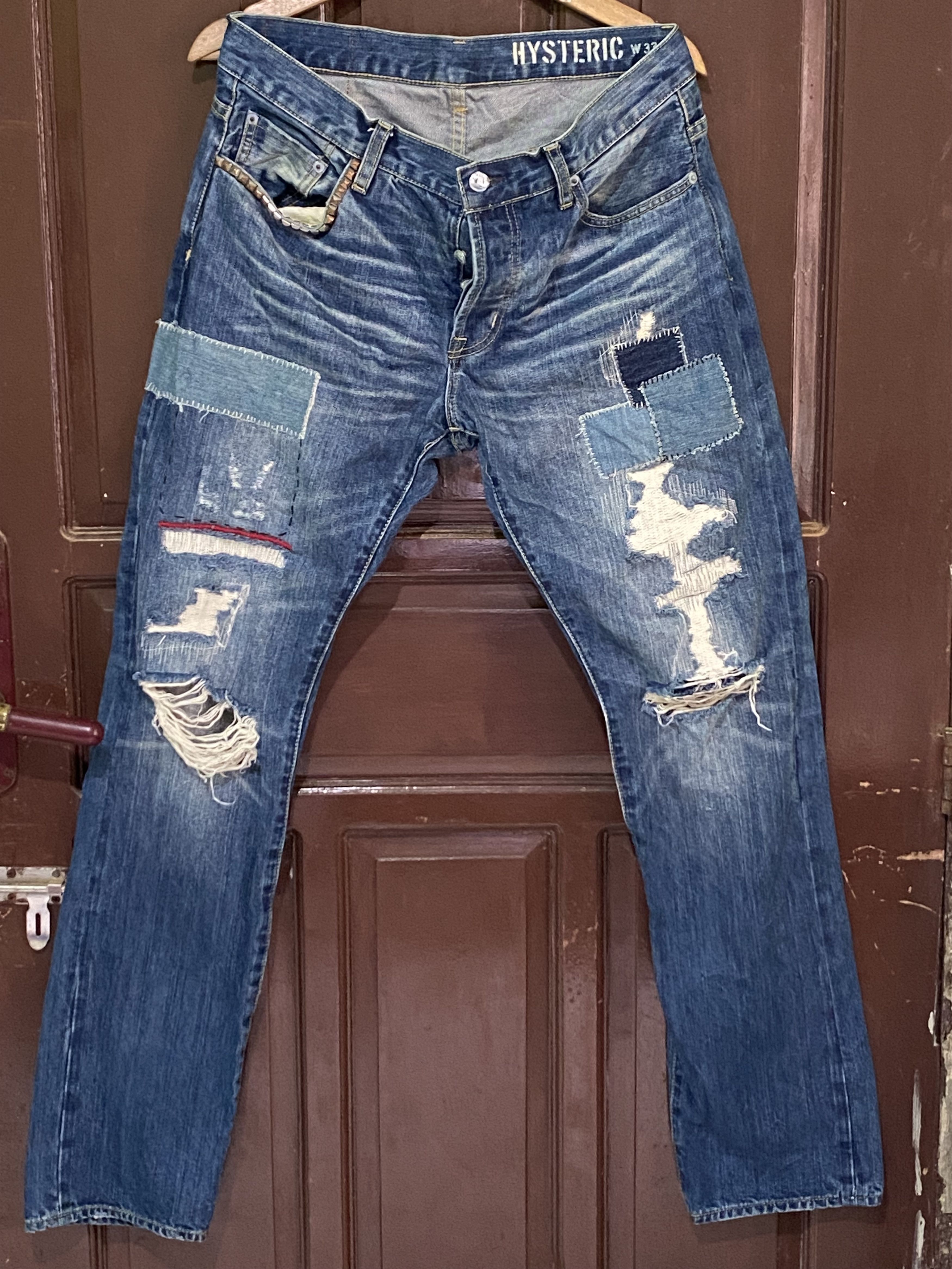 Hysteric Glamour × Vintage Hysteric Glamour Selvedge Distressed Punk Jeans Size US 33 - 1 Thumbnail