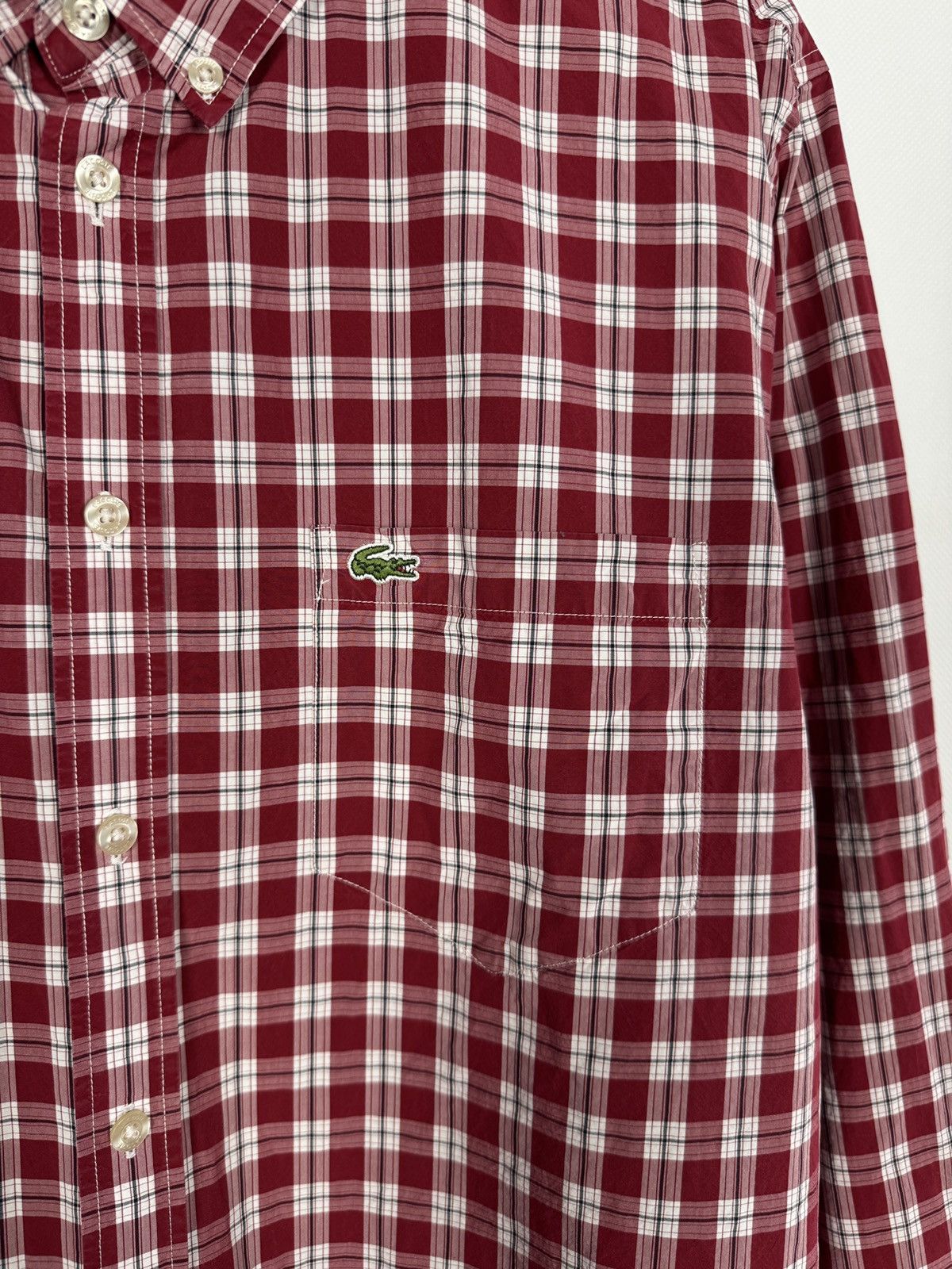 Lacoste Men’s Lacoste Long Sleeve Plaid Shirt Button Up Regular Fit Size US XL / EU 56 / 4 - 6 Thumbnail