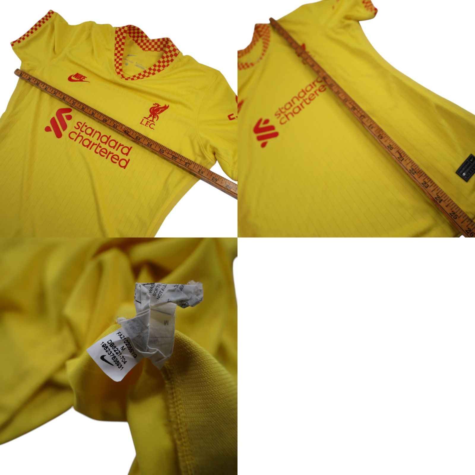 Nike VINTAGE Nike L.F.C Mens Medium Liverpool Soccer Jersey Yellow Size US M / EU 48-50 / 2 - 8 Thumbnail