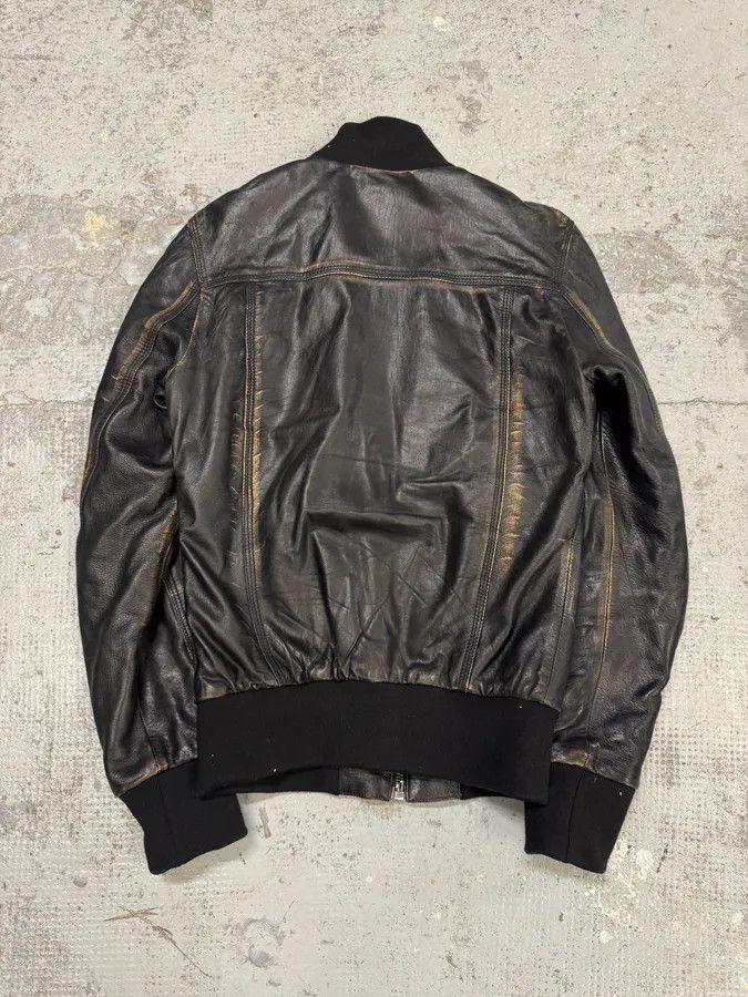 Dolce & Gabbana 2000s Dolce & Gabbana Faded Brown Leather Zip Jacket Size US S / EU 44-46 / 1 - 6 Thumbnail