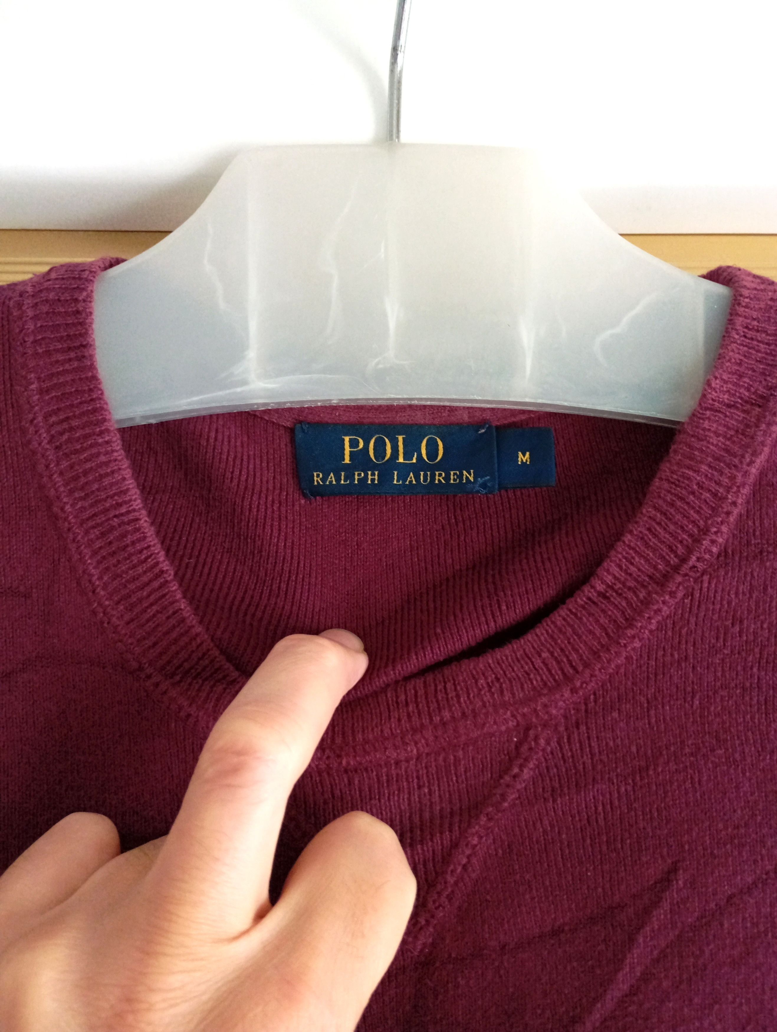 Polo Ralph Lauren Vintage 90s Ralph Lauren Crewneck Sweatshirt Bugurundy Size US M / EU 48-50 / 2 - 5 Thumbnail