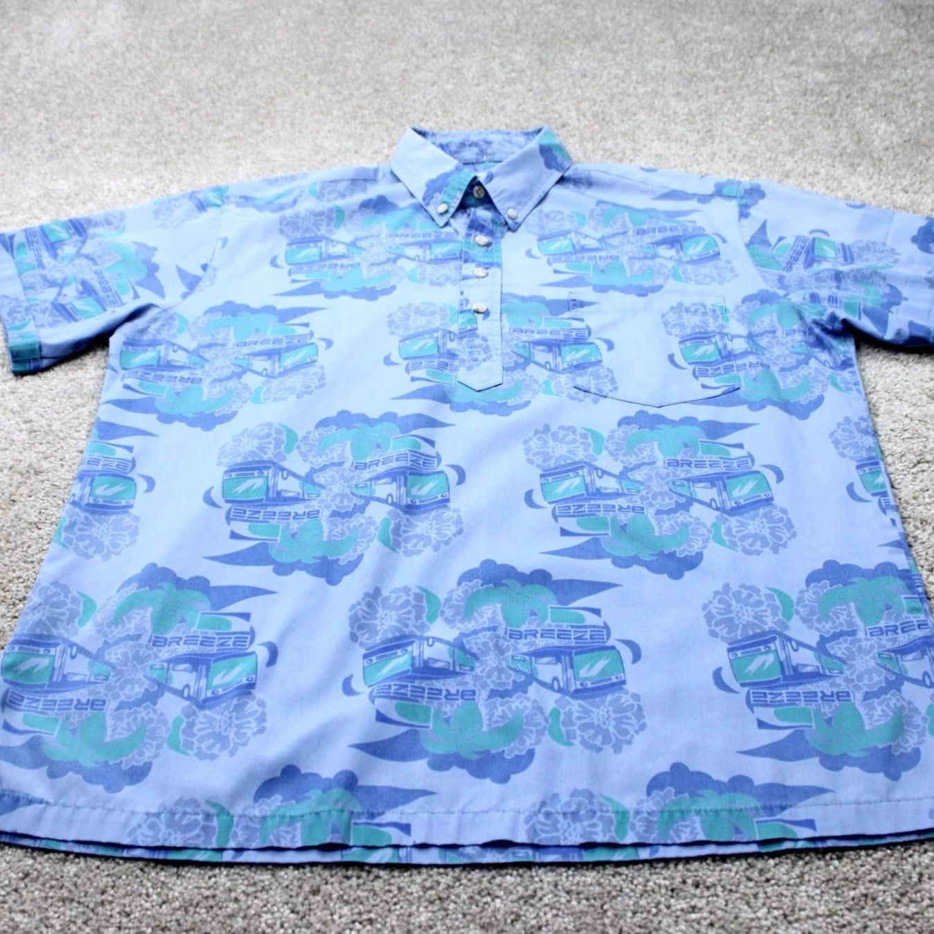 Tori Richard Tori Richard Polo Shirt Mens Medium Blue Breeze Cotton/Poly S/S Pullover Shirt Size US M / EU 48-50 / 2 - 2 Thumbnail