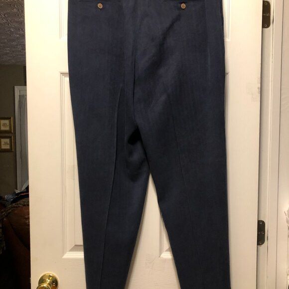 Tommy Bahama tommy Bahama men's navy 100%silk casual pants size: 38/30 Size US 38 / EU 54 - 2 Thumbnail
