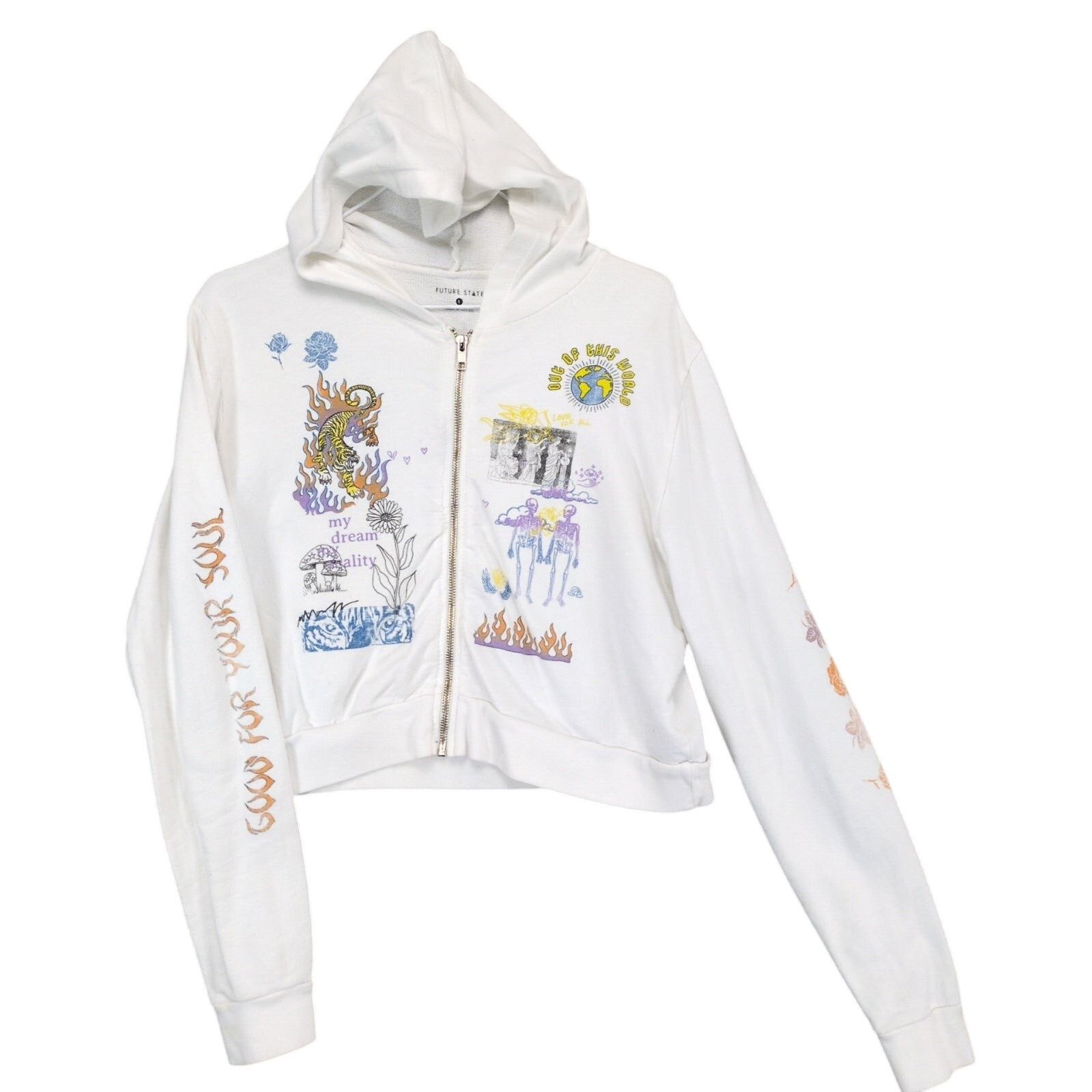 Other Future State Women's L Cropped Full-Zip Hoodie Jacket Size L / US 10 / IT 46 - 1 Thumbnail