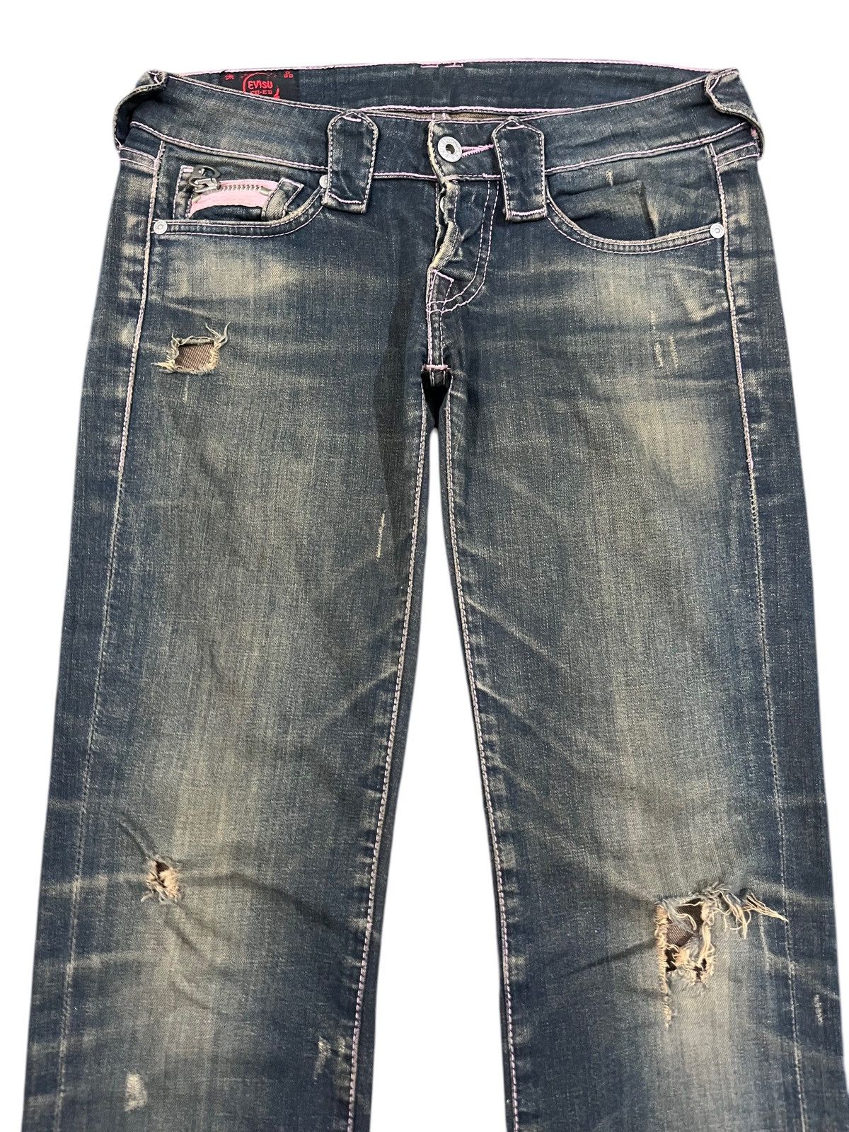Evisu × Vintage Vintage Evisu EU.ED Distressed Mudwash Denim Size US 31 - 2 Thumbnail