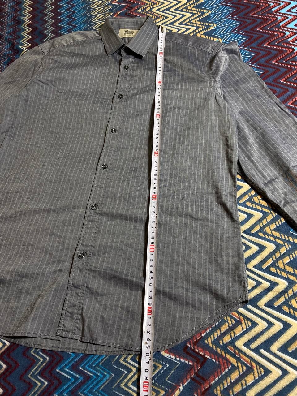 Burberry Vintage Y2K striped shirt Burberry gray Luxury streetwear Size US M / EU 48-50 / 2 - 11 Thumbnail