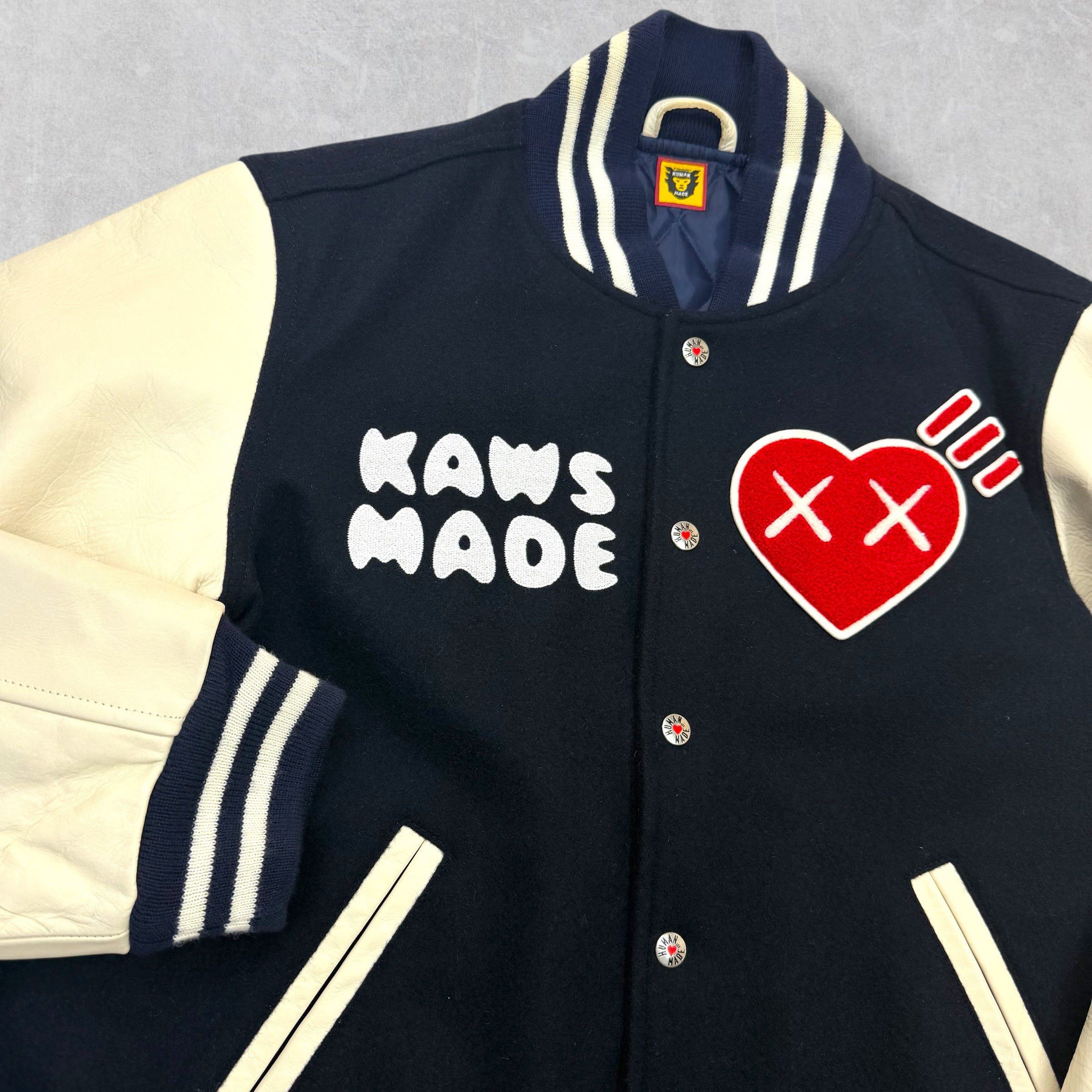 Human Made Human Made x Kaws Navy Varsity Jacket M Size US M / EU 48-50 / 2 - 3 Thumbnail