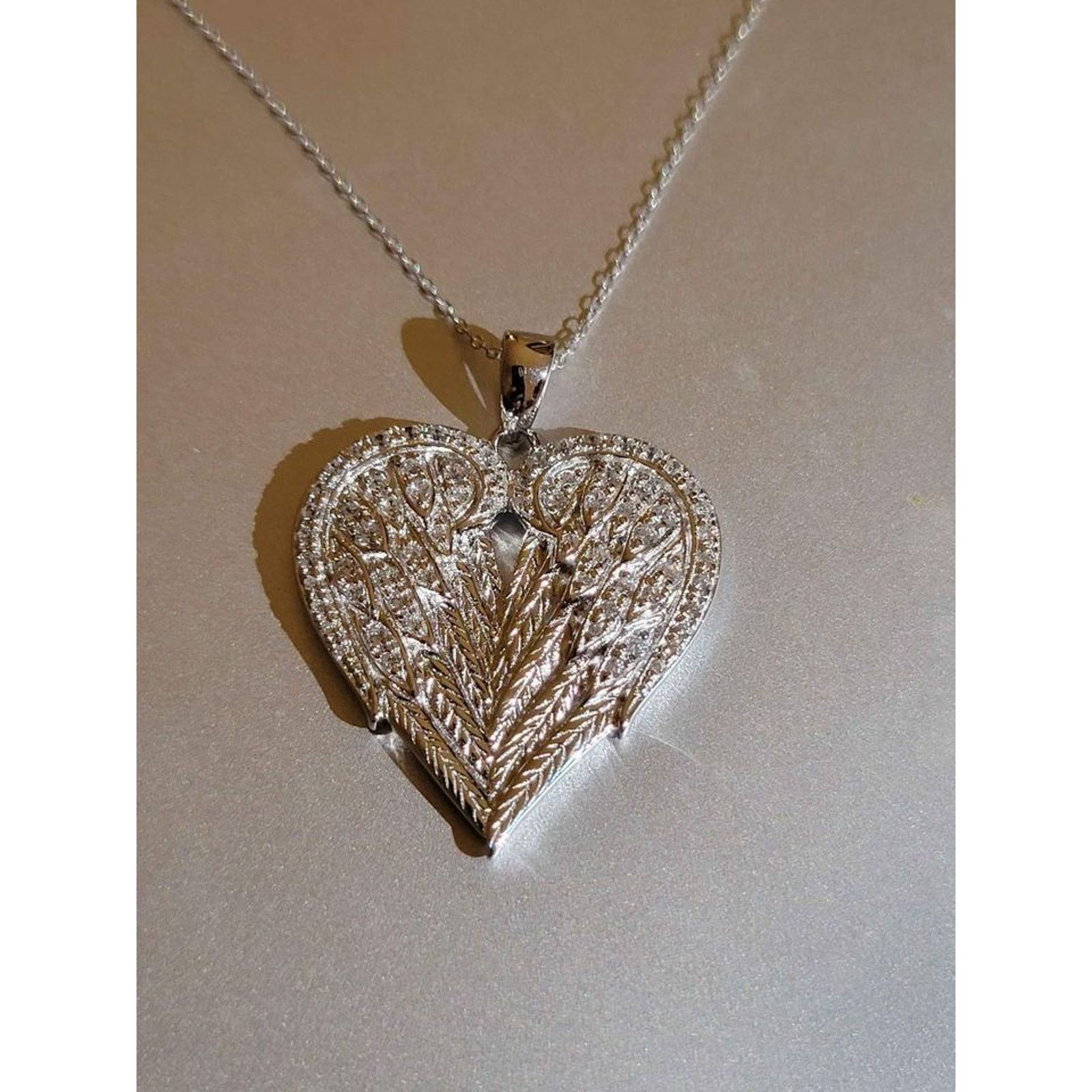 NBDN Nobrandedon PAJ Sterling Silver 925 Cubic Zirconia Winged Heart Necklace Size ONE SIZE - 1 Thumbnail