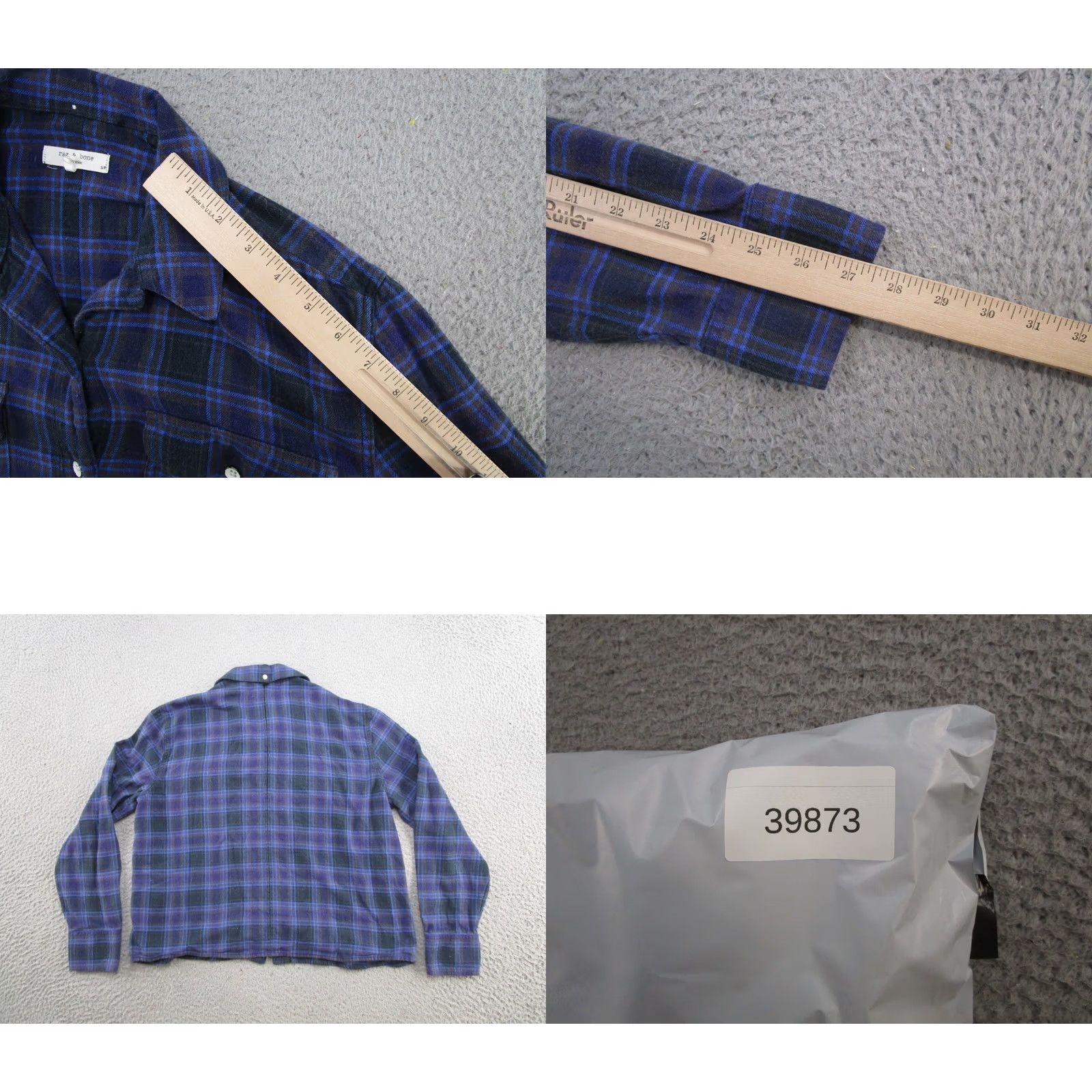 Rag & Bone RAG & BONE Blue Plaid Flannel Button-Down Long Sleeve Shirt S Women Pocket Front Button-Up Casual Vintage: No 100% Cotton, Regular Fit Size S / US 4 / IT 40 - 8 Thumbnail